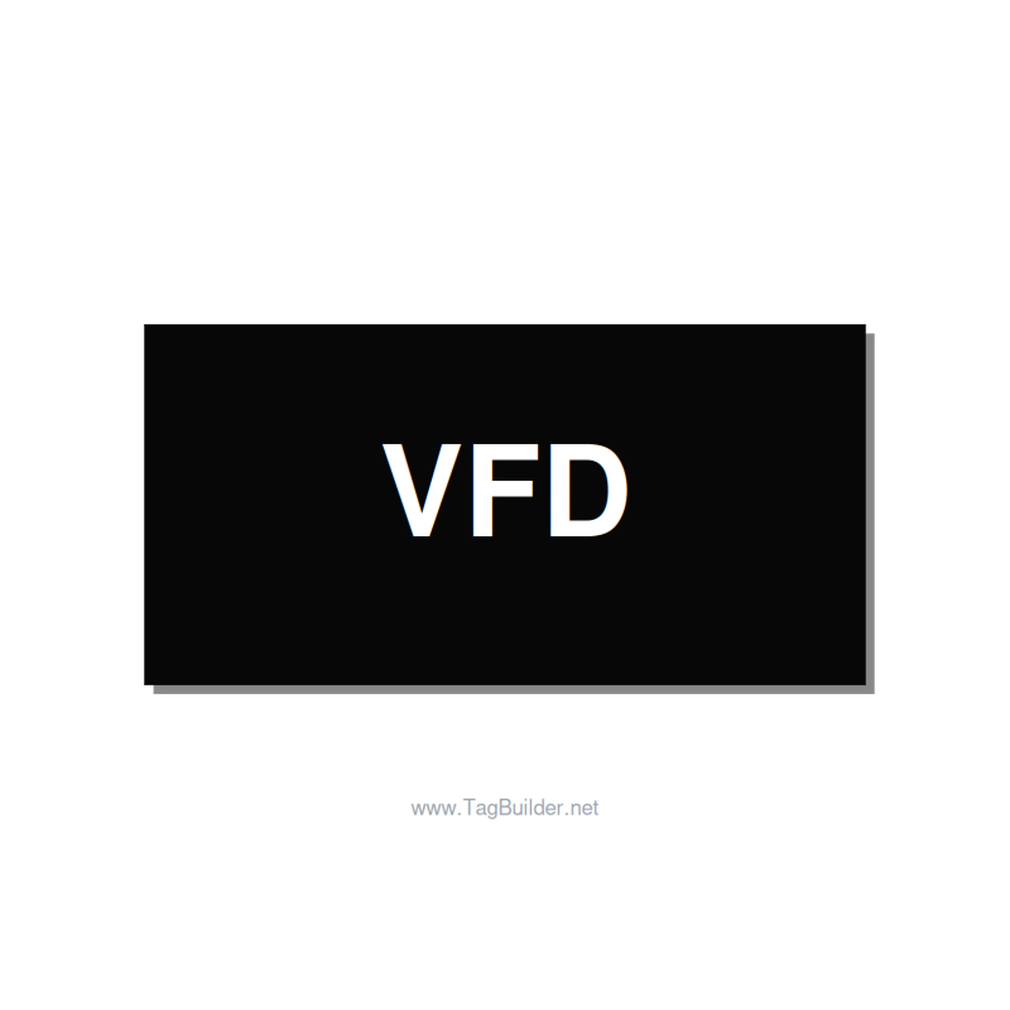 4.0x2.0" Safety Label - VFD, White/Black, Adhesive
