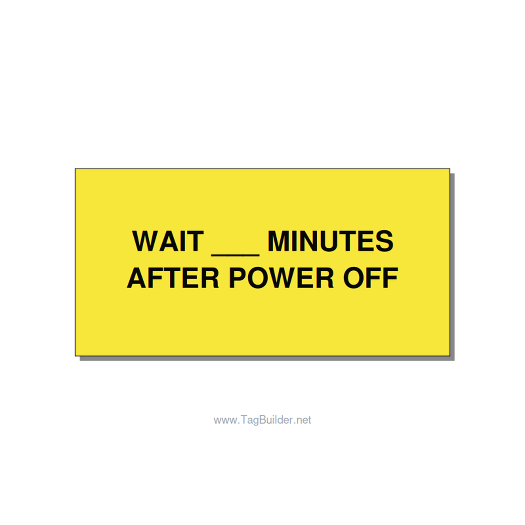4.0x2.0" Safety Label - WAIT ___ MINUTES AFTER PO, Black/Yellow, Adhesive