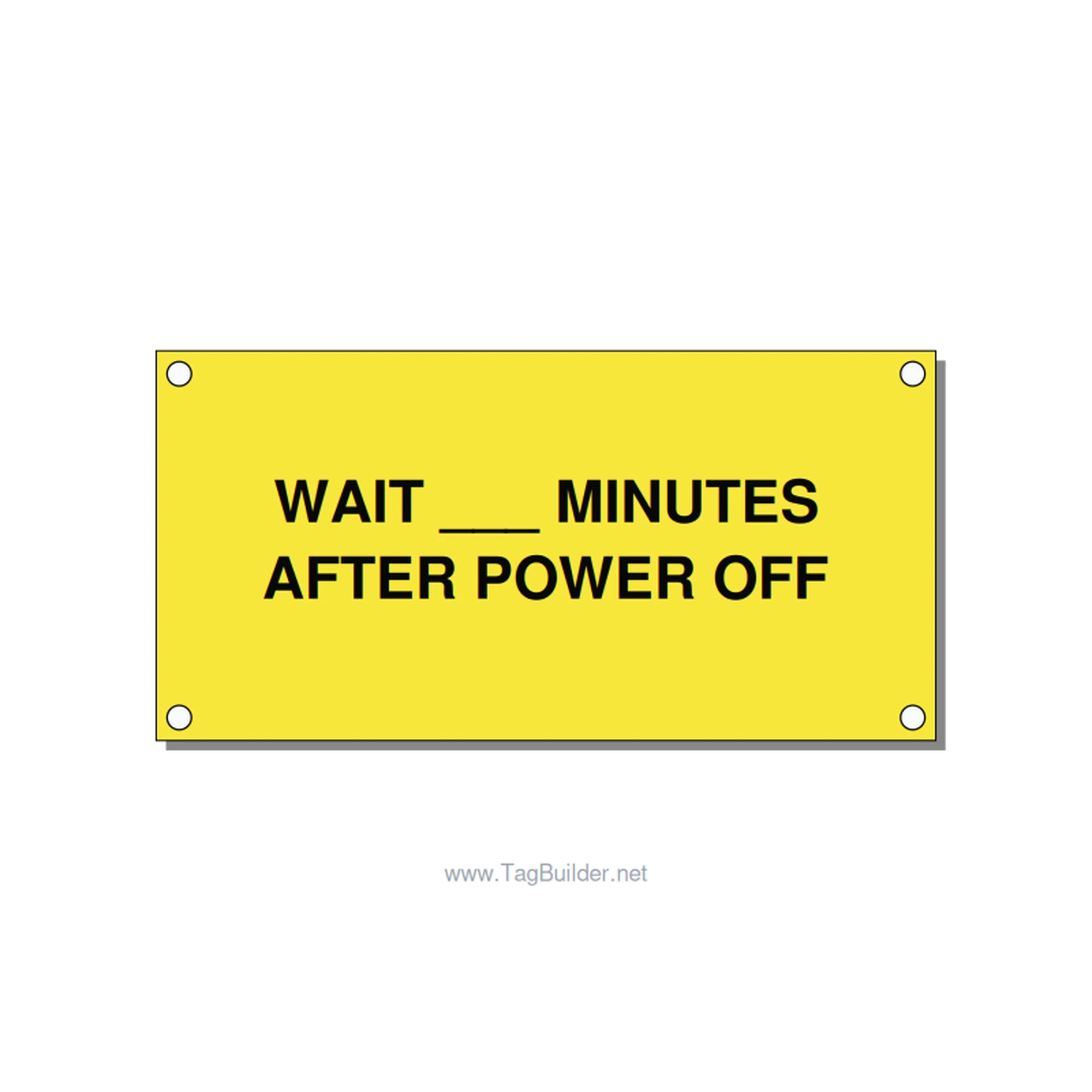 4.0x2.0" Safety Label - WAIT ___ MINUTES AFTER PO, Black/Yellow, Holes