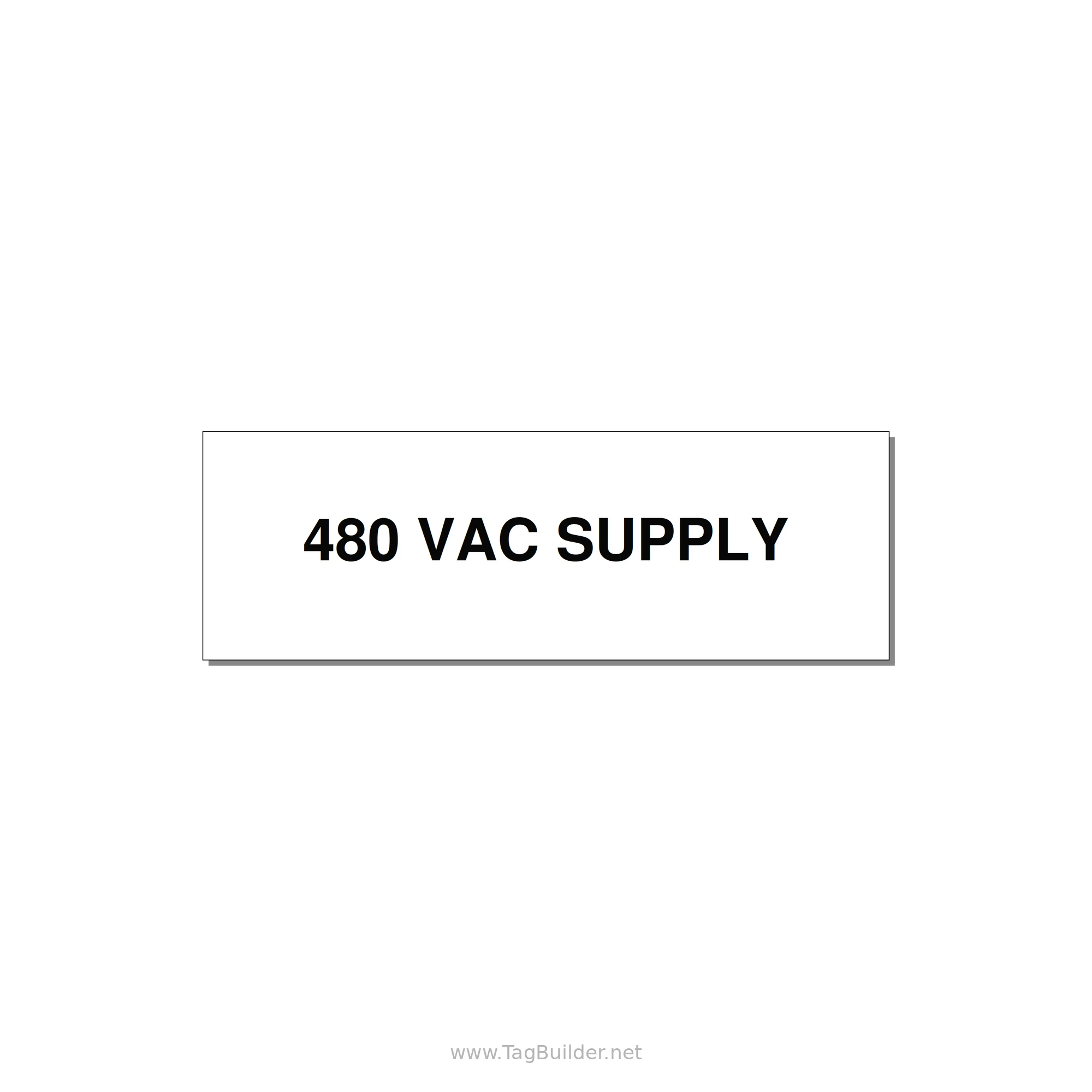 480VAC Supply Label – OEM Machine Power — 3x1" Black on White, Adhesive