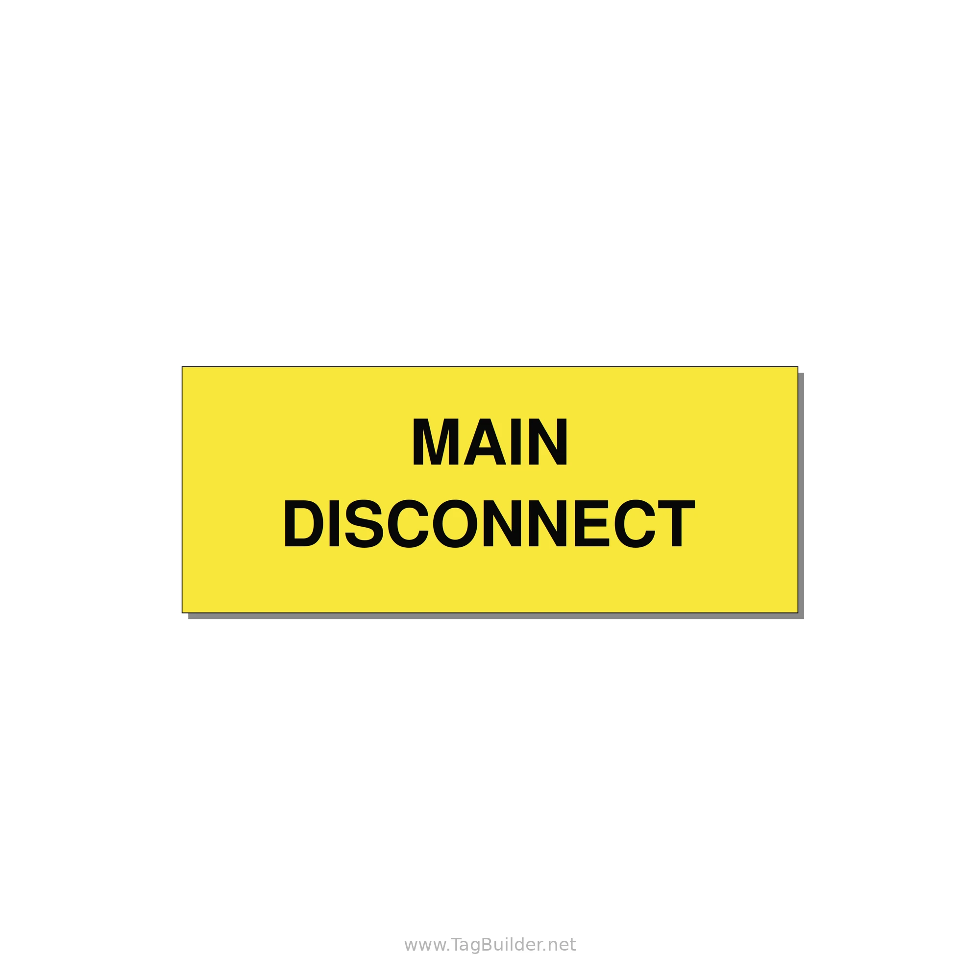 5.0x2.0" Disconnect Switch Label - MAIN DISCONNECT — 5x2" Black on Yellow, Adhesive