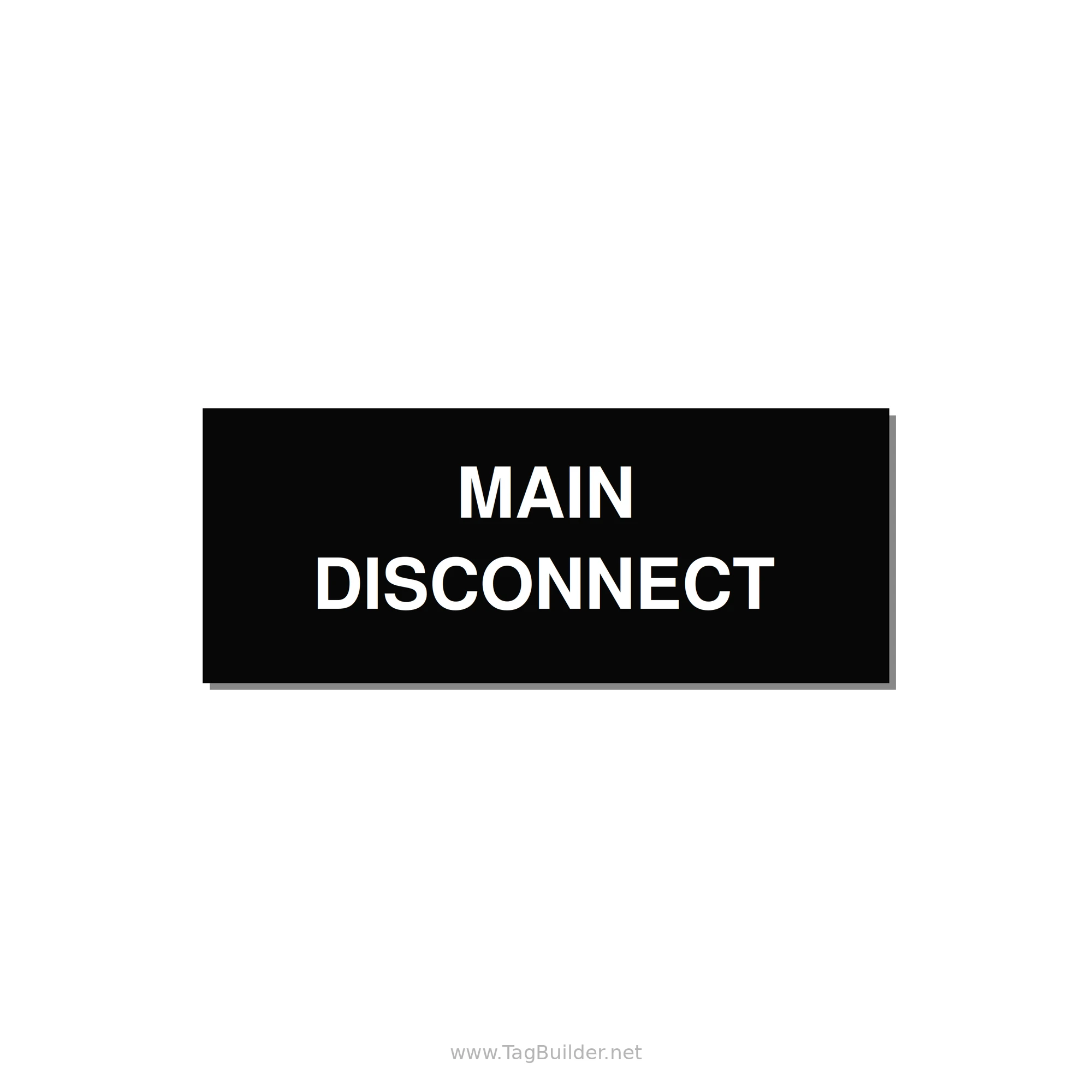 5.0x2.0" Disconnect Switch Label - MAIN DISCONNECT — 5x2" White on Black, Adhesive
