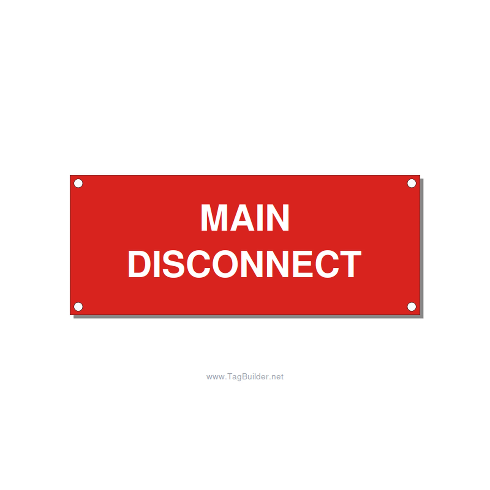 5.0x2.0" Disconnect Switch Label - MAIN DISCONNECT, White/Red, Holes