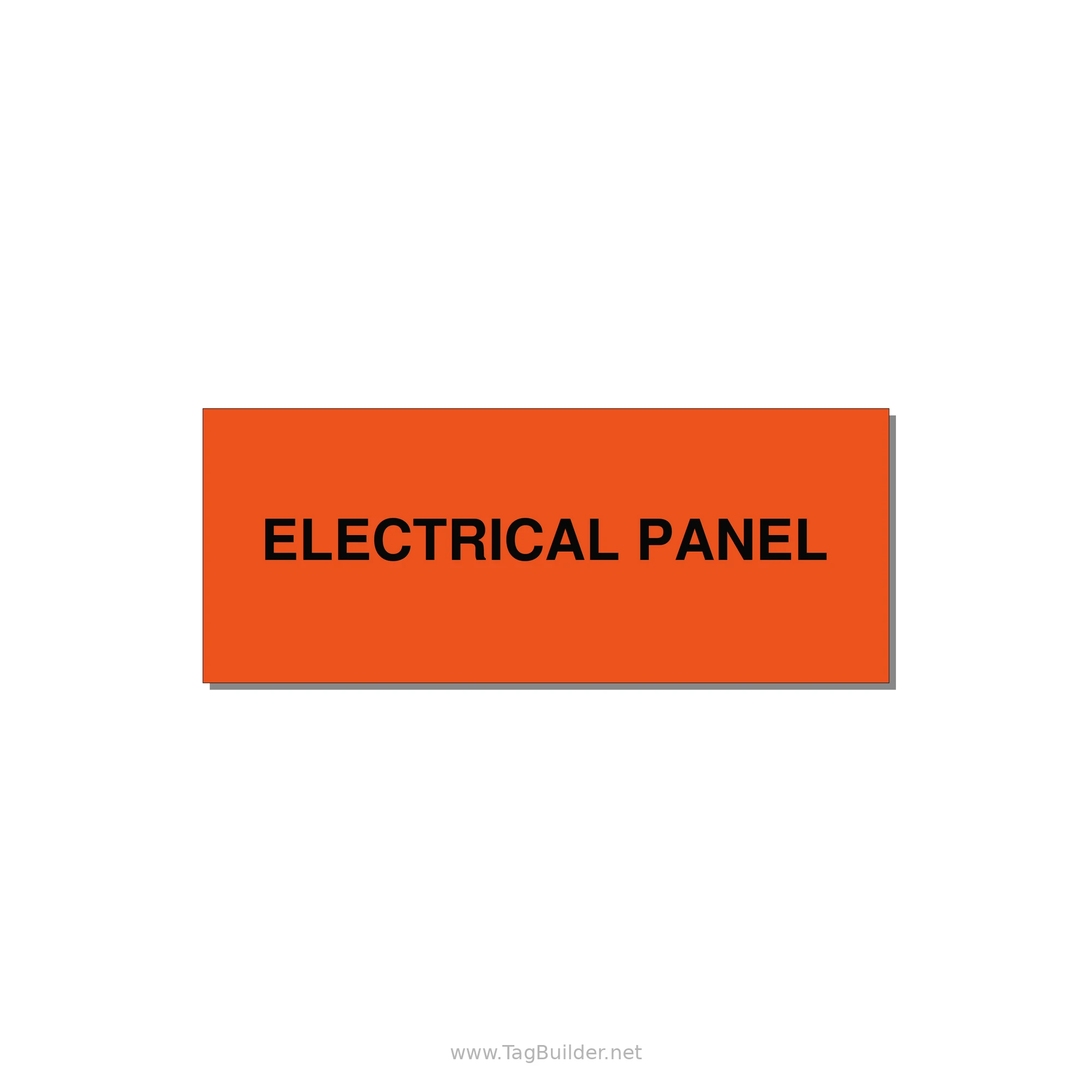 5.0x2.0" Electrical Safety Label - ELECTRICAL PANEL — 5x2" Black on Orange, Adhesive