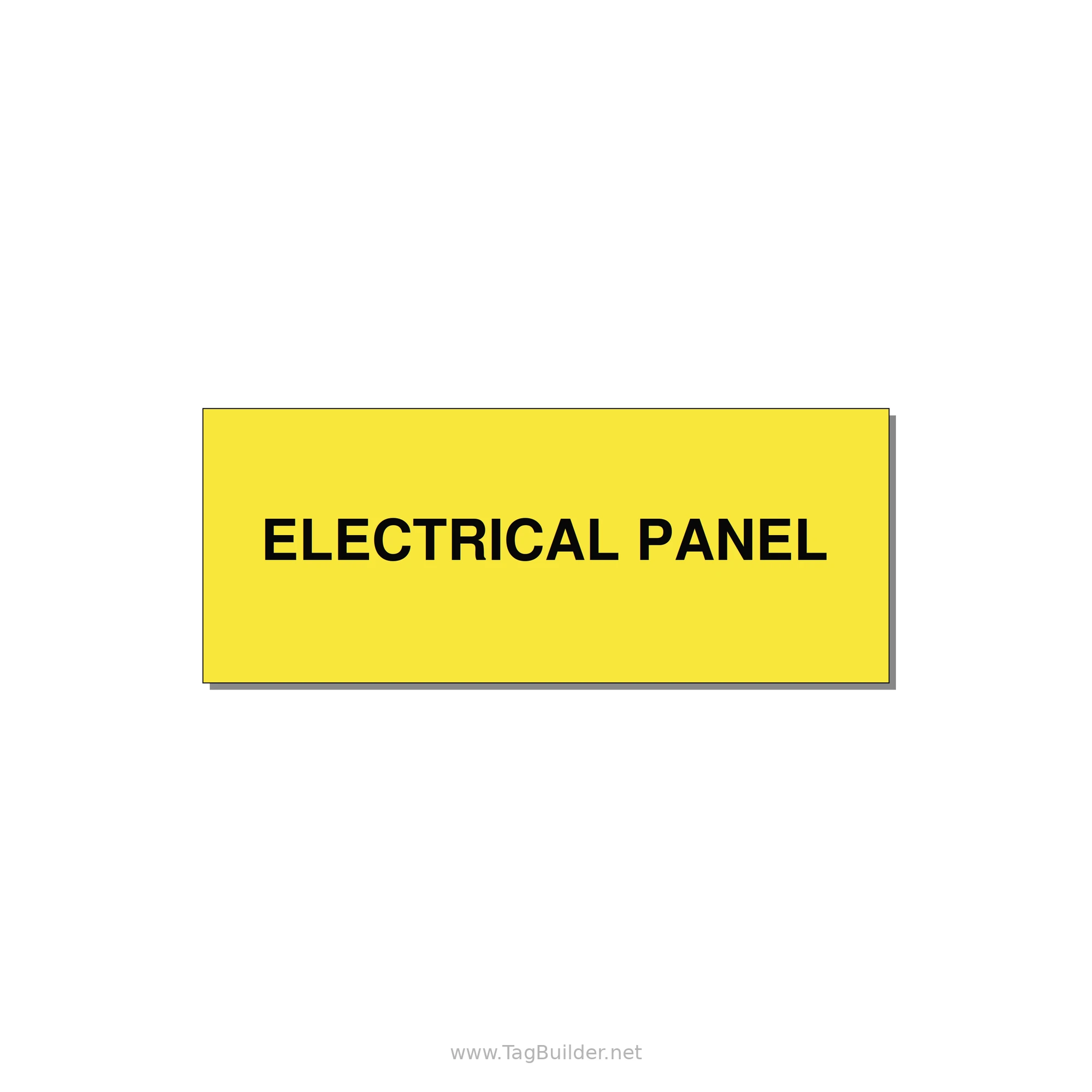 5.0x2.0" Electrical Safety Label - ELECTRICAL PANEL — 5x2" Black on Yellow, Adhesive