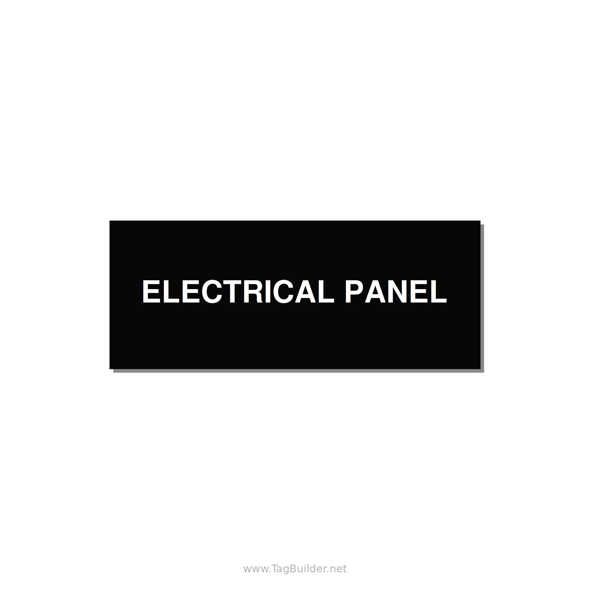 5.0x2.0" Electrical Safety Label - ELECTRICAL PANEL — 5x2" White on Black, Adhesive