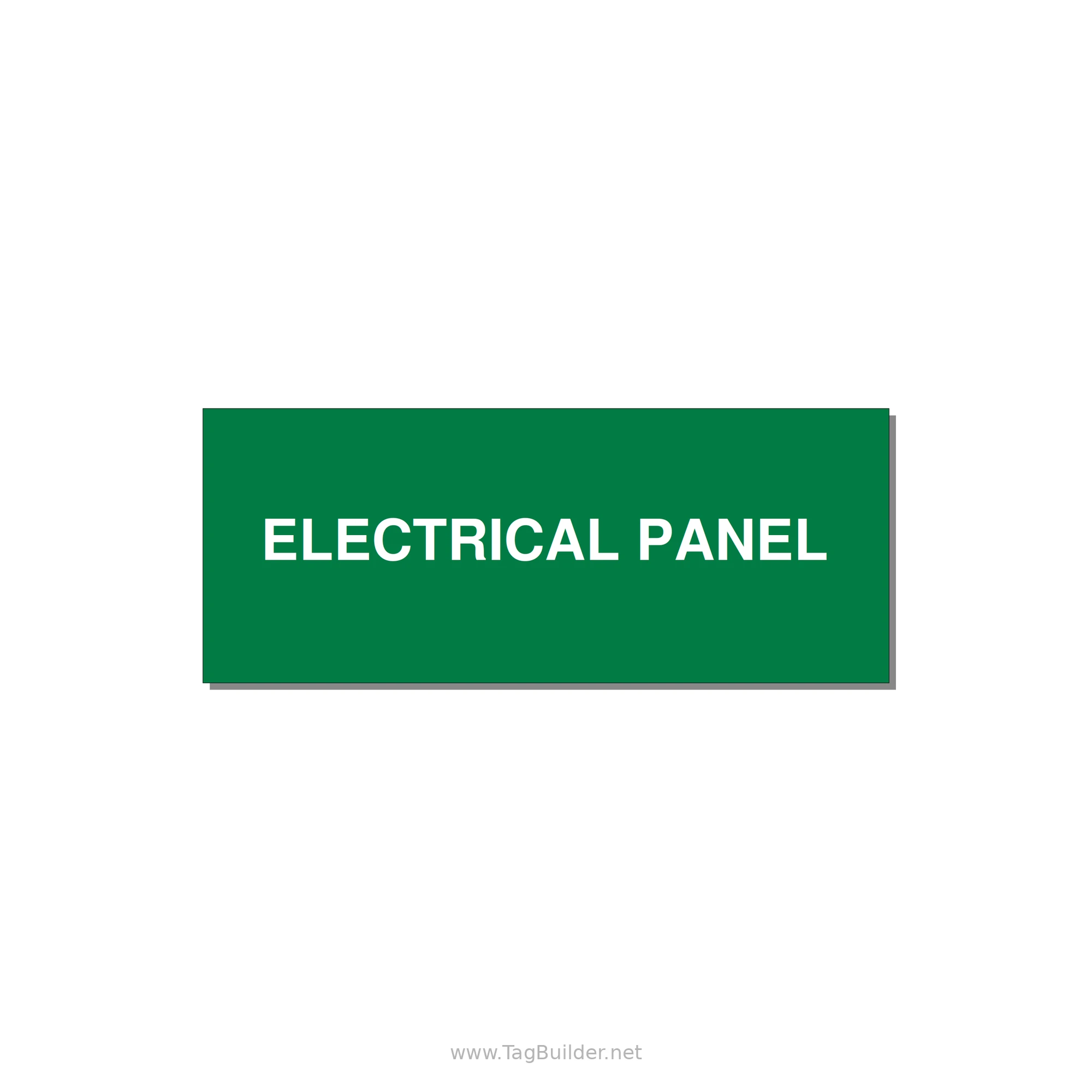 5.0x2.0" Electrical Safety Label - ELECTRICAL PANEL — 5x2" White on Green, Adhesive