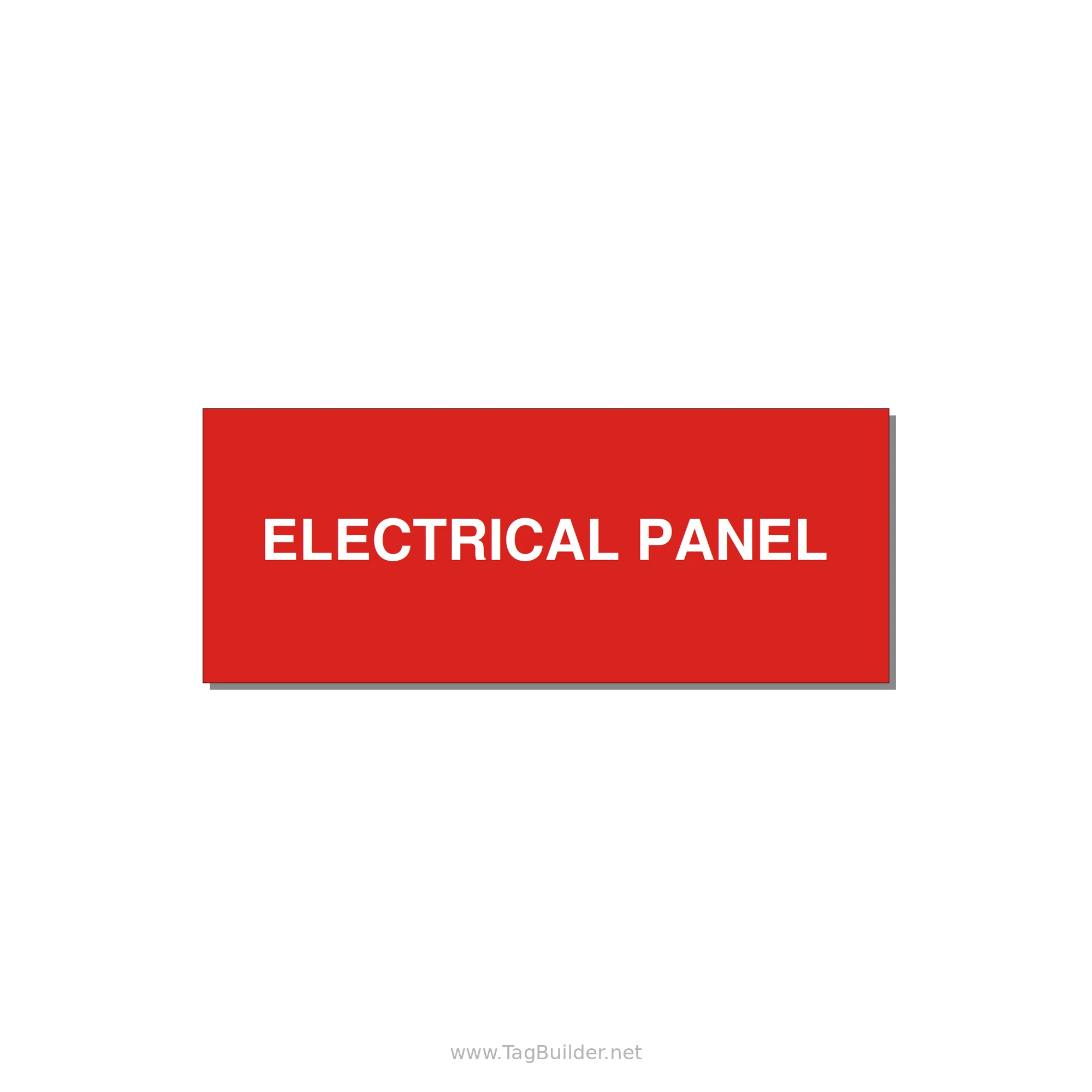 5.0x2.0" Electrical Safety Label - ELECTRICAL PANEL — 5x2" White on Red, Adhesive