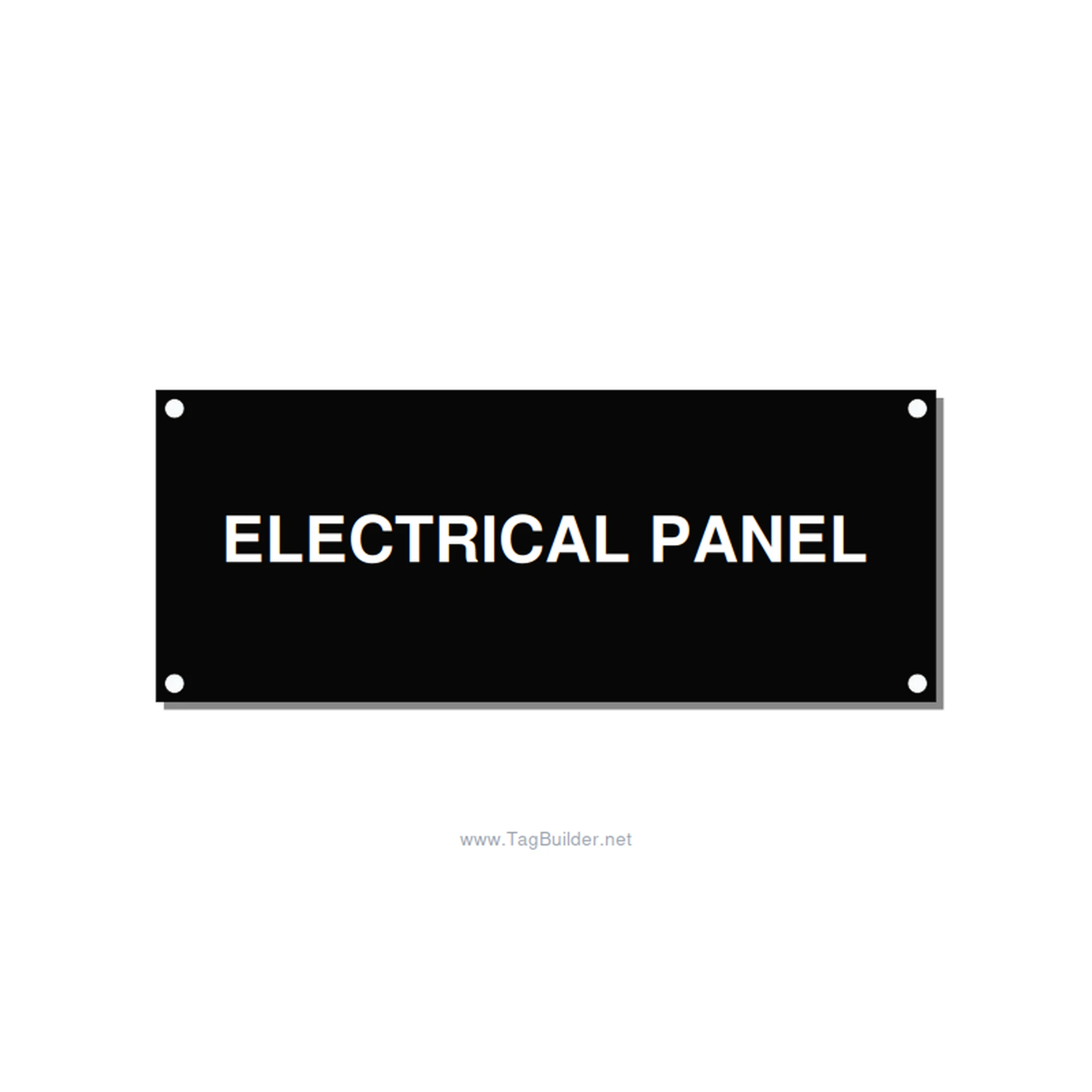 5.0x2.0" Electrical Safety Label - ELECTRICAL PANEL, White/Black, Holes