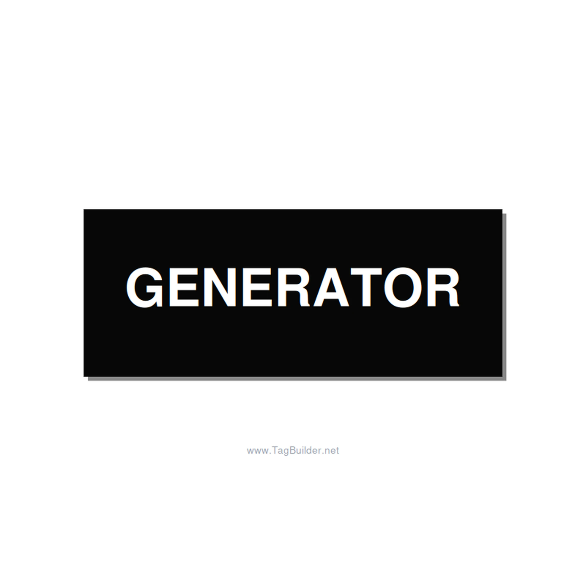 5.0x2.0" Generator Equipment Label - GENERATOR, White/Black, Adhesive