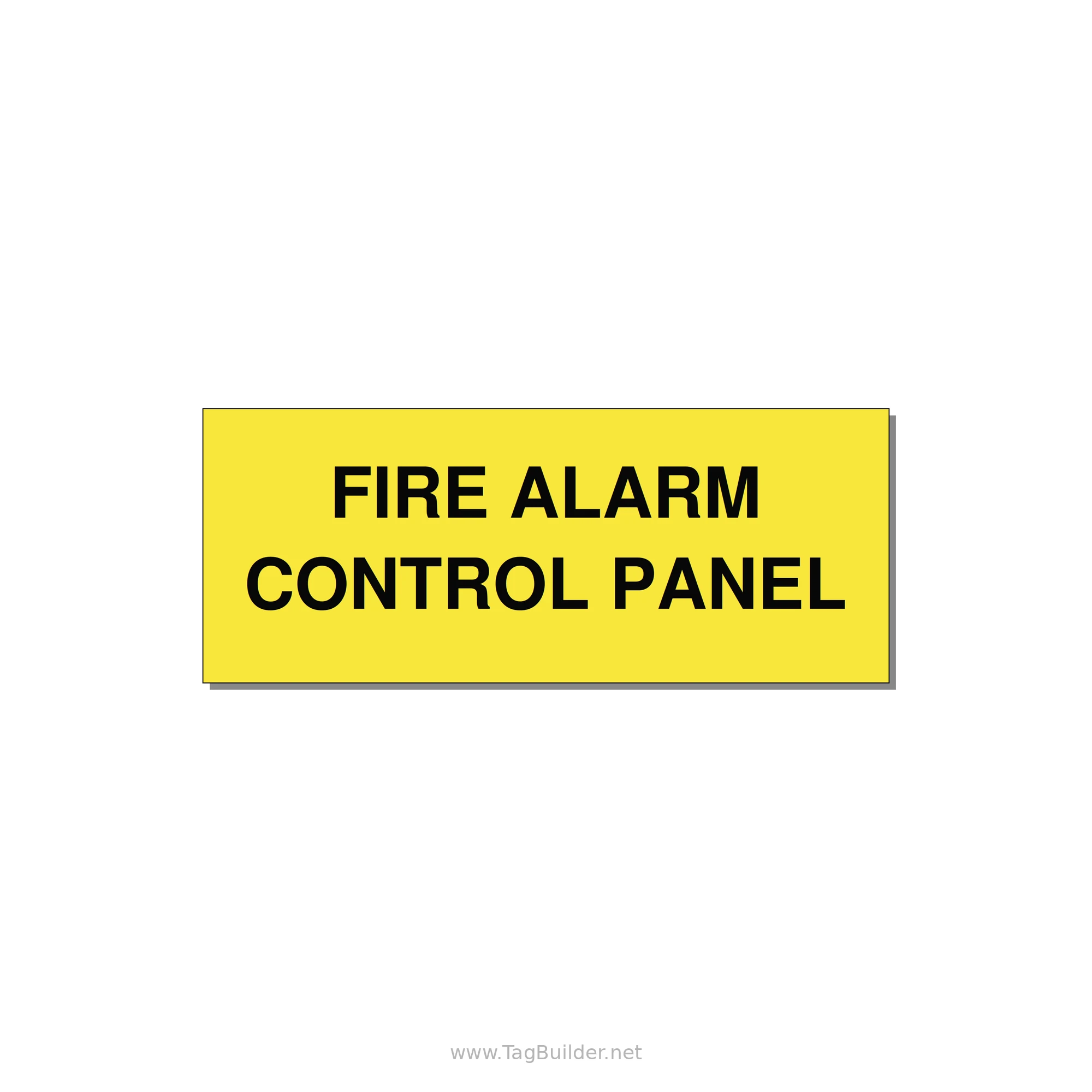 5.0x2.0" Panel Identification Label - FIRE ALARM CONTROL PANEL — 5x2" Black on Yellow, Adhesive