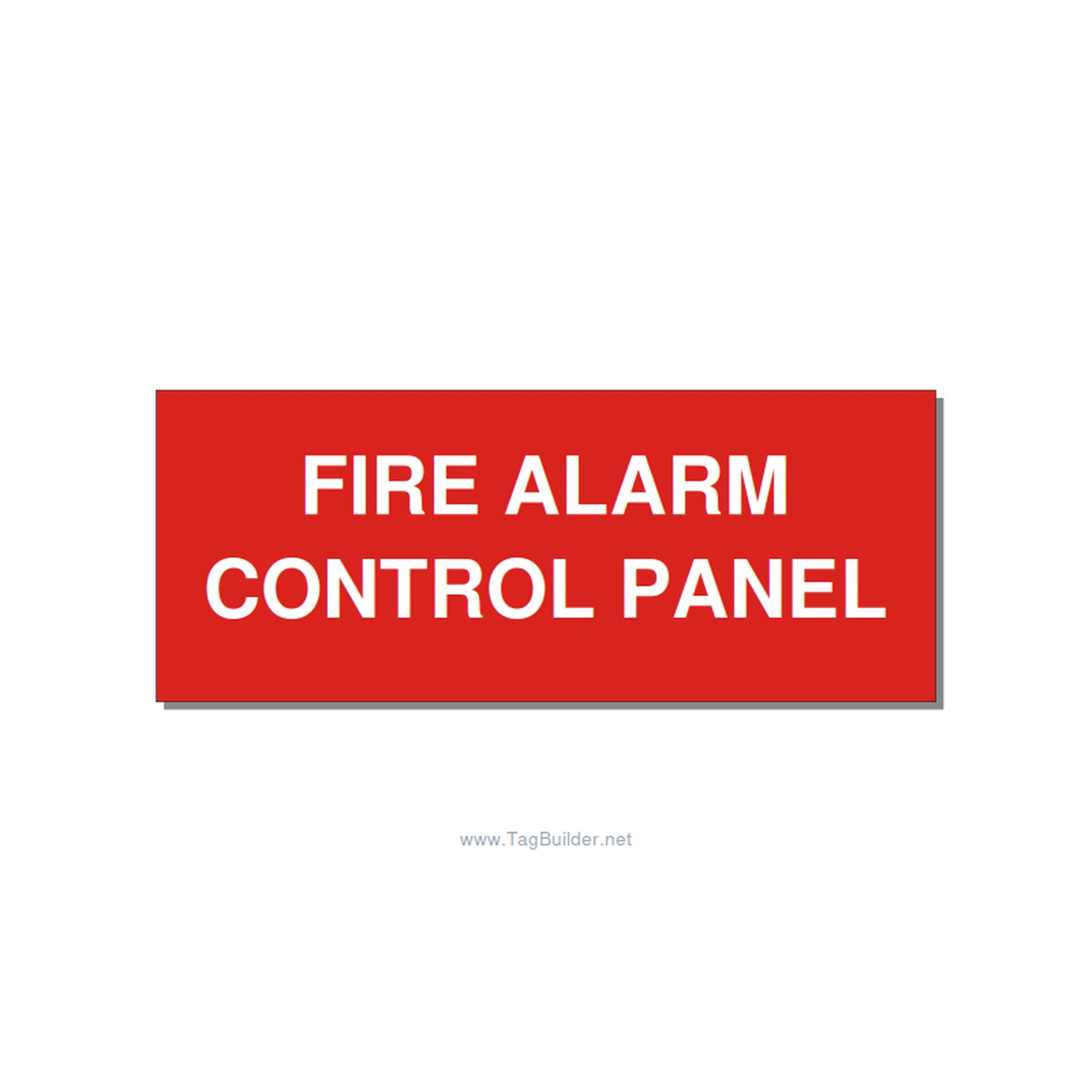 5.0x2.0" Panel Identification Label - FIRE ALARM CONTROL PANEL, White/Red, Adhes