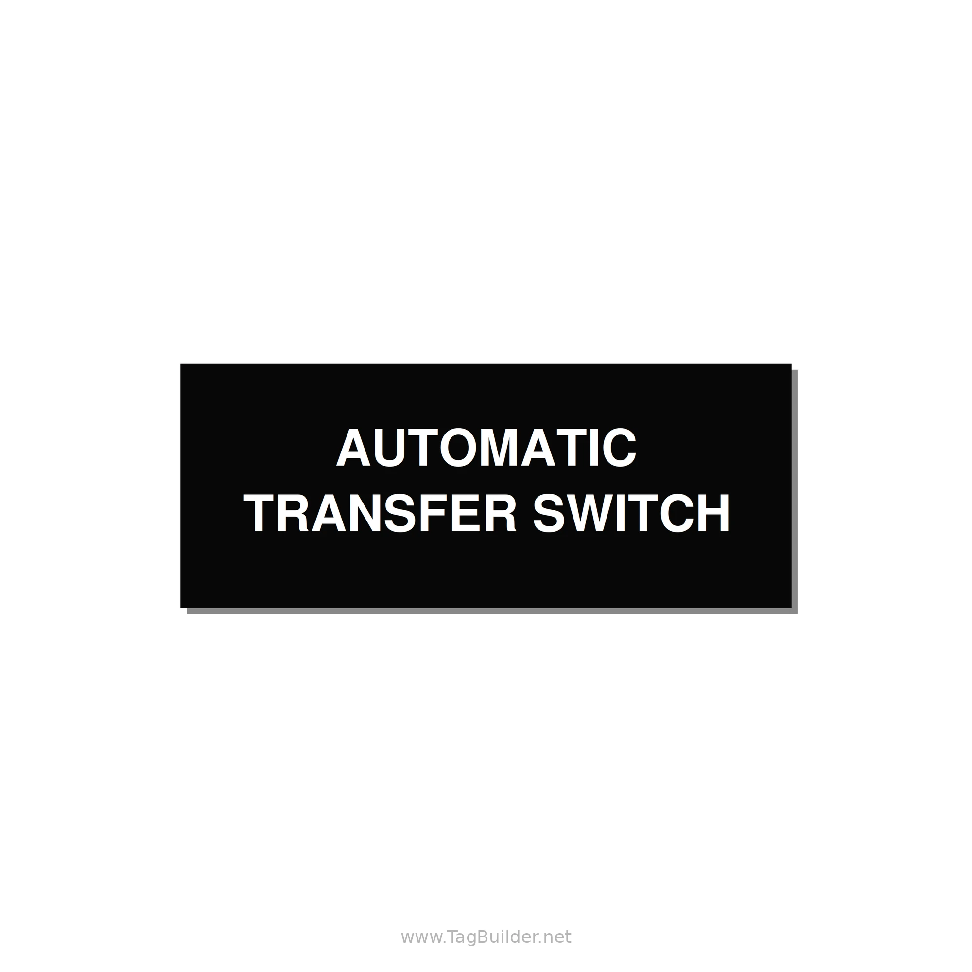 5.0x2.0" Safety Label - AUTOMATIC TRANSFER SWITCH — 5x2" White on Black, Adhesive