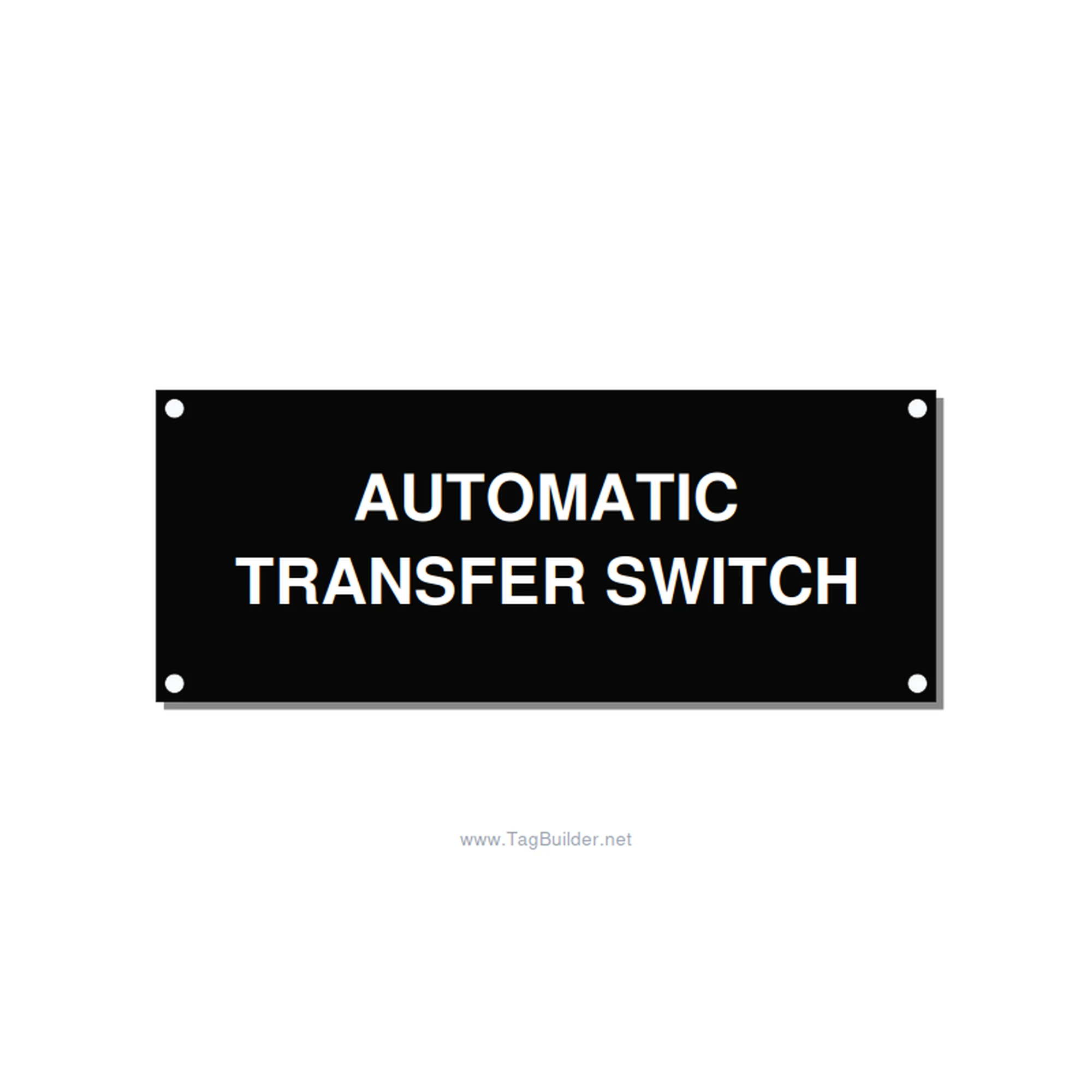 5.0x2.0" Safety Label - AUTOMATIC TRANSFER SWITCH, White/Black, Holes