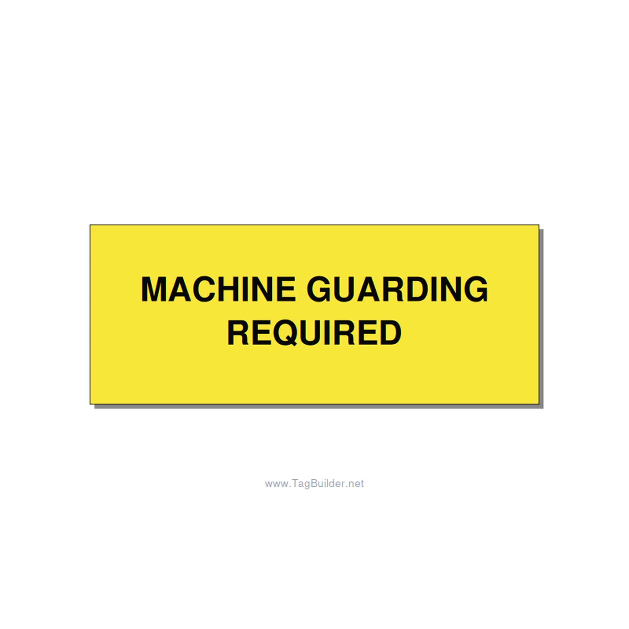 5.0x2.0" Safety Label - MACHINE GUARDING REQUIRED, Black/Yellow, Adhesive