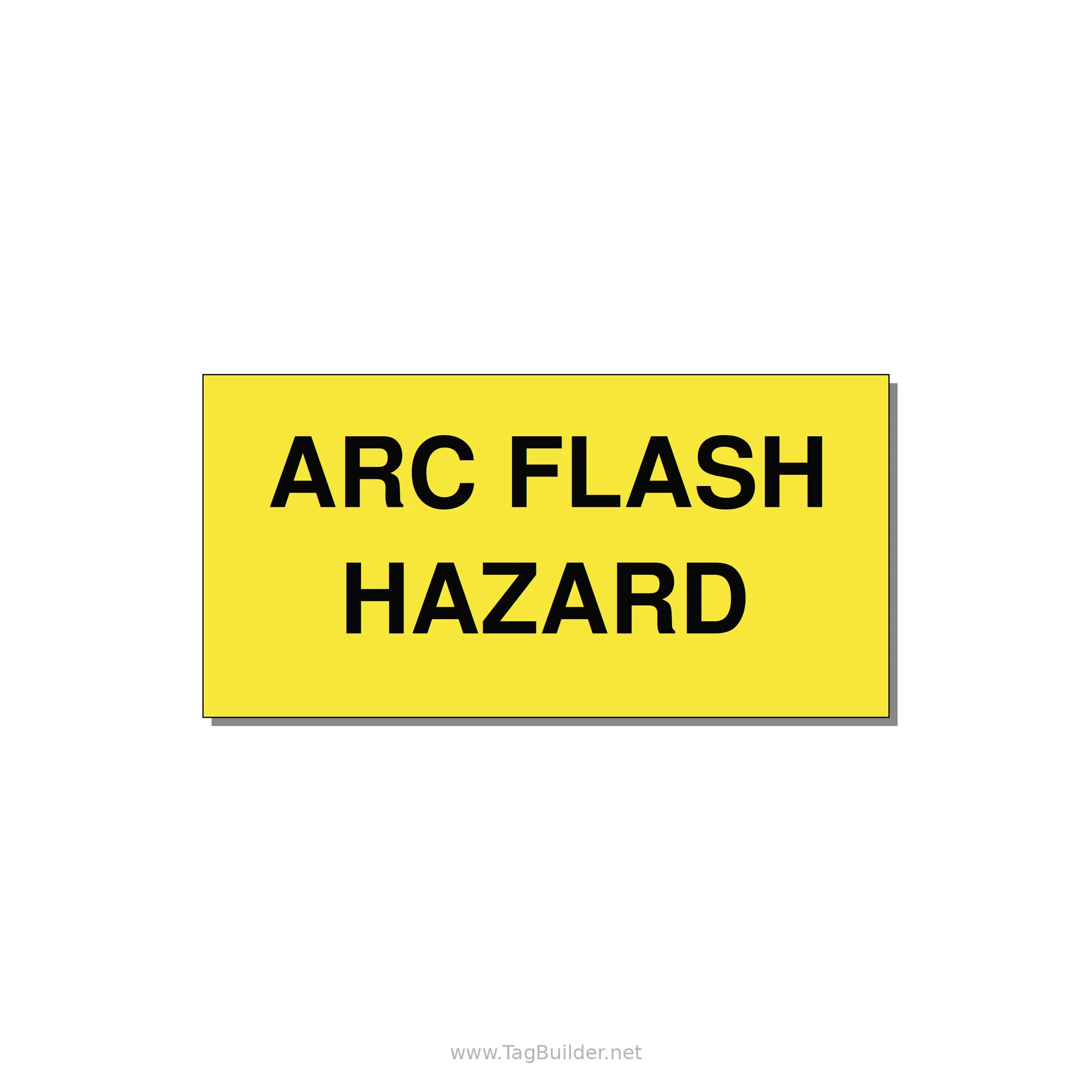 5.0x2.5" Arc Flash Safety Label - ARC FLASH HAZARD — 5x2.5" Black on Yellow, Adhesive