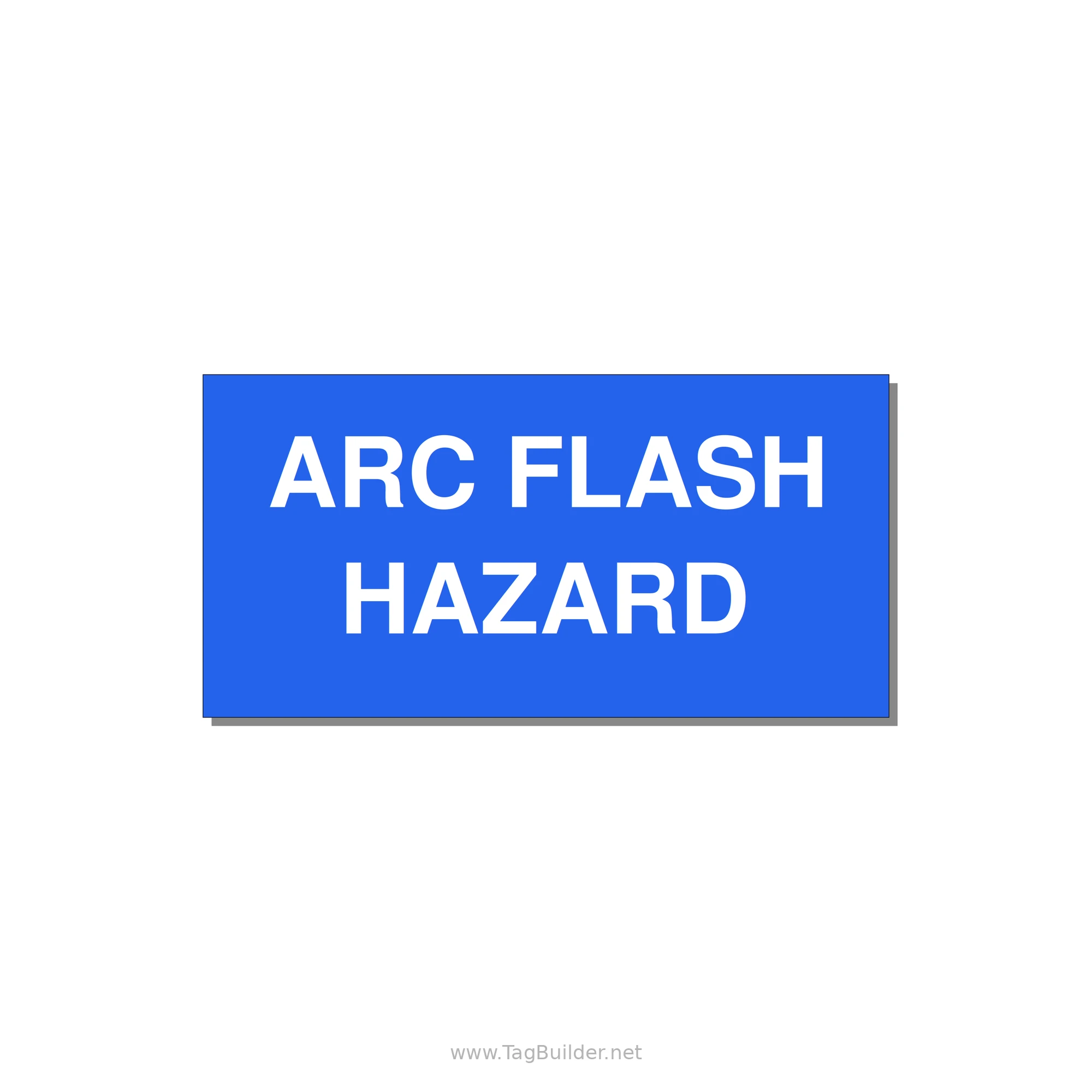 5.0x2.5" Arc Flash Safety Label - ARC FLASH HAZARD — 5x2.5" White on Blue, Adhesive