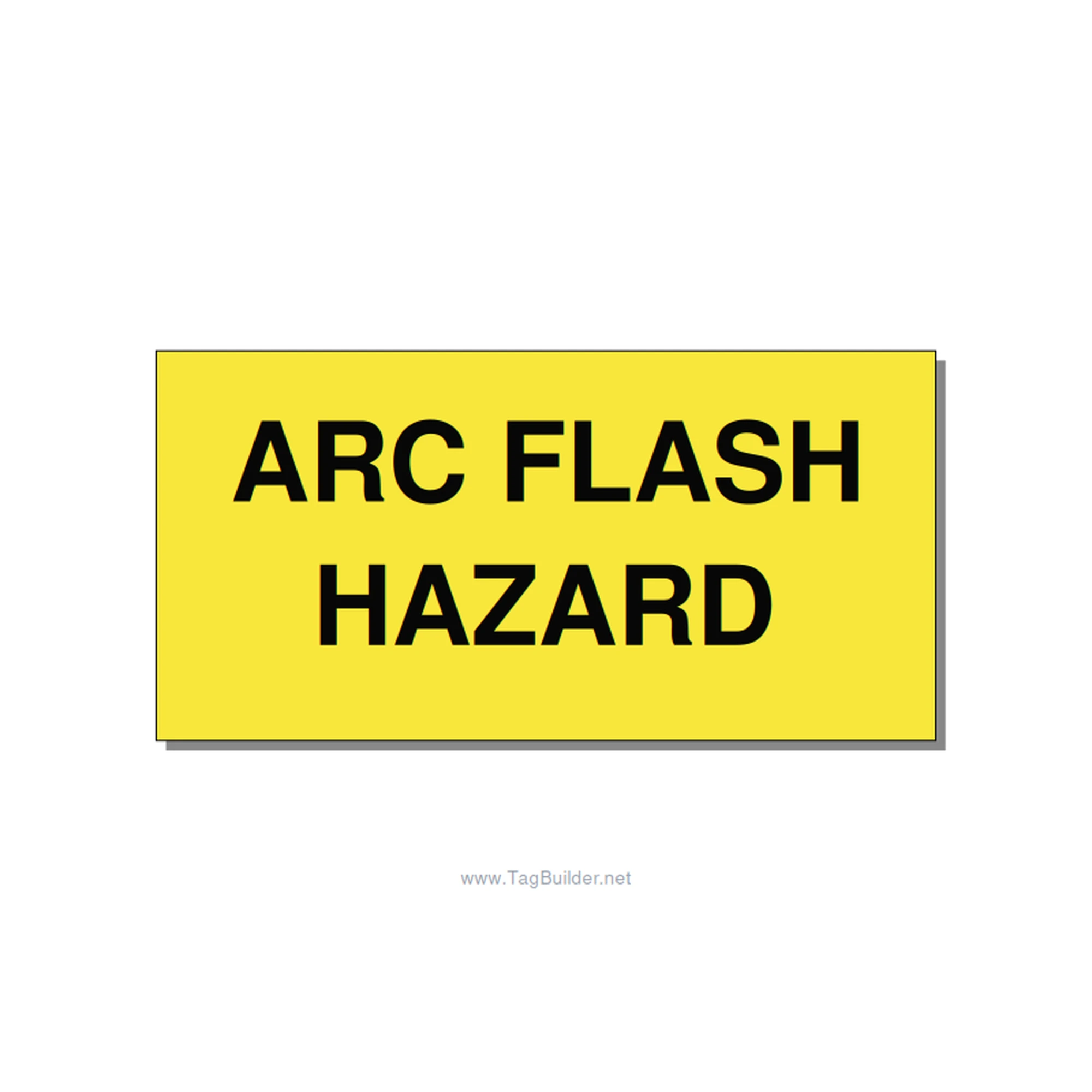 5.0x2.5" Arc Flash Safety Label - ARC FLASH HAZARD, Black/Yellow, Adhesive