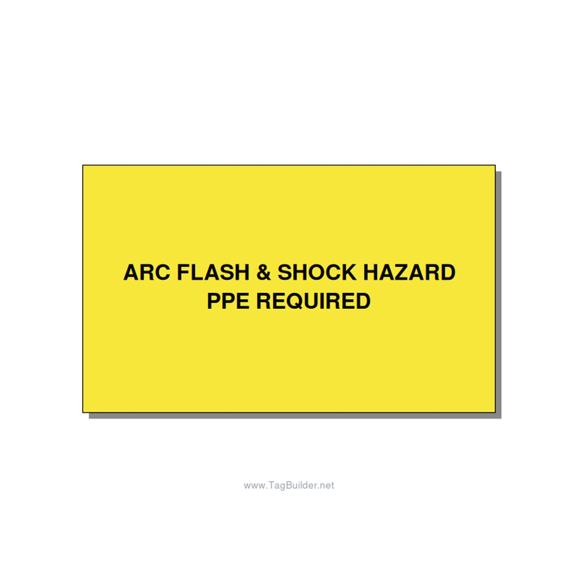 5.0x3.0" Arc Flash Safety Label - ARC FLASH & SHOCK HAZARD , Black/Yellow, Adhes