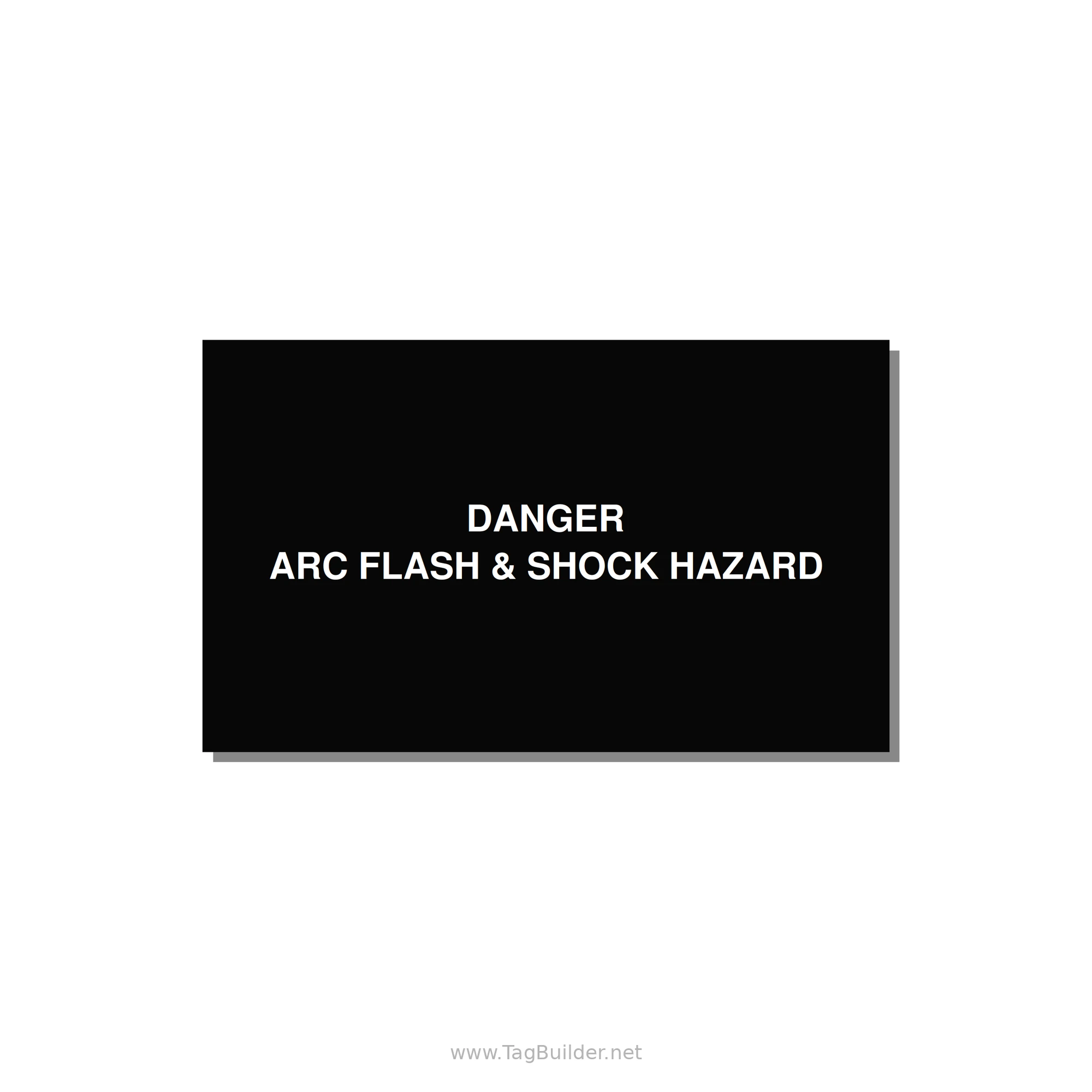 5.0x3.0" Arc Flash Safety Label - DANGER ARC FLASH & SHOCK — 5x3" White on Black, Adhesive
