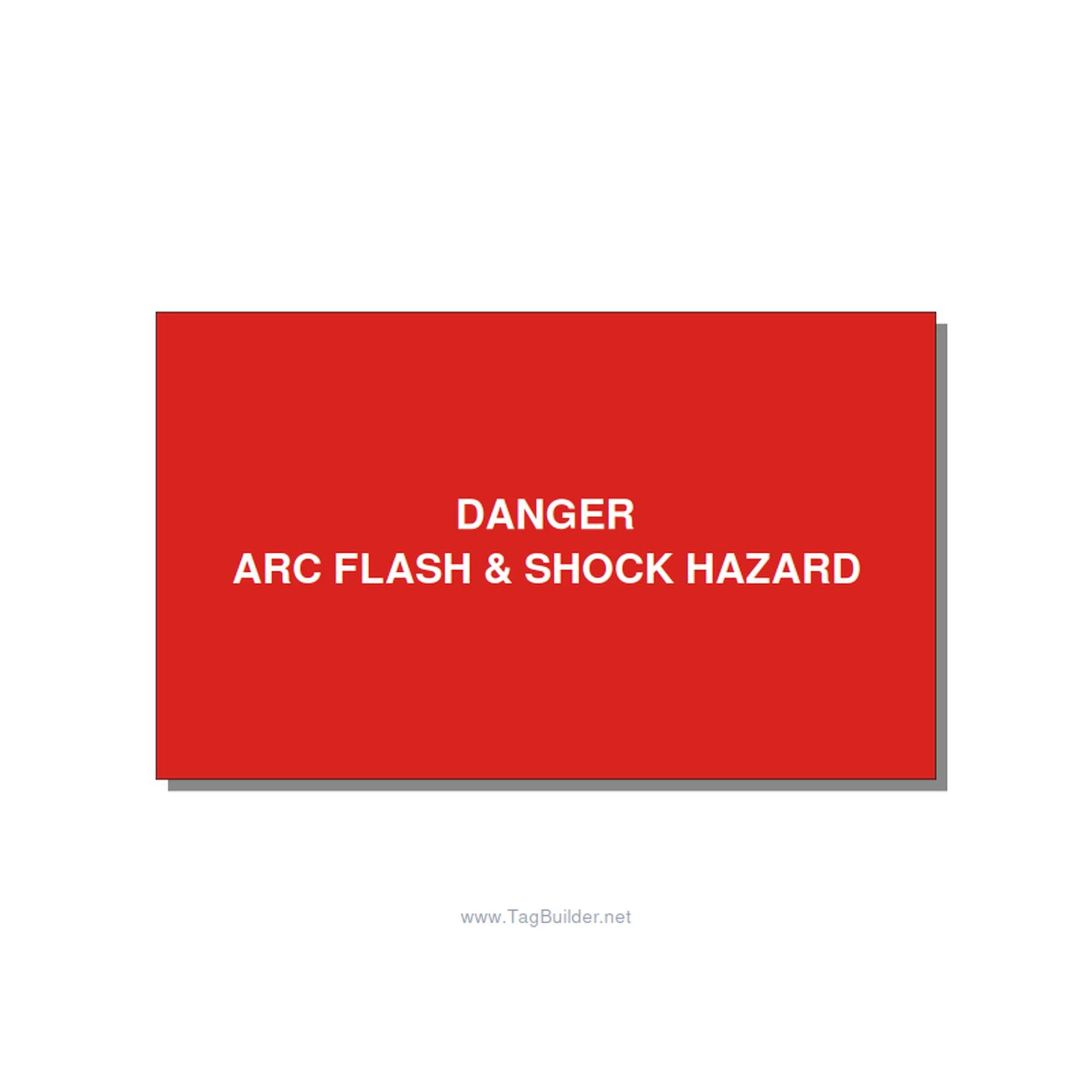 5.0x3.0" Arc Flash Safety Label - DANGER ARC FLASH & SHOCK , White/Red, Adhesive