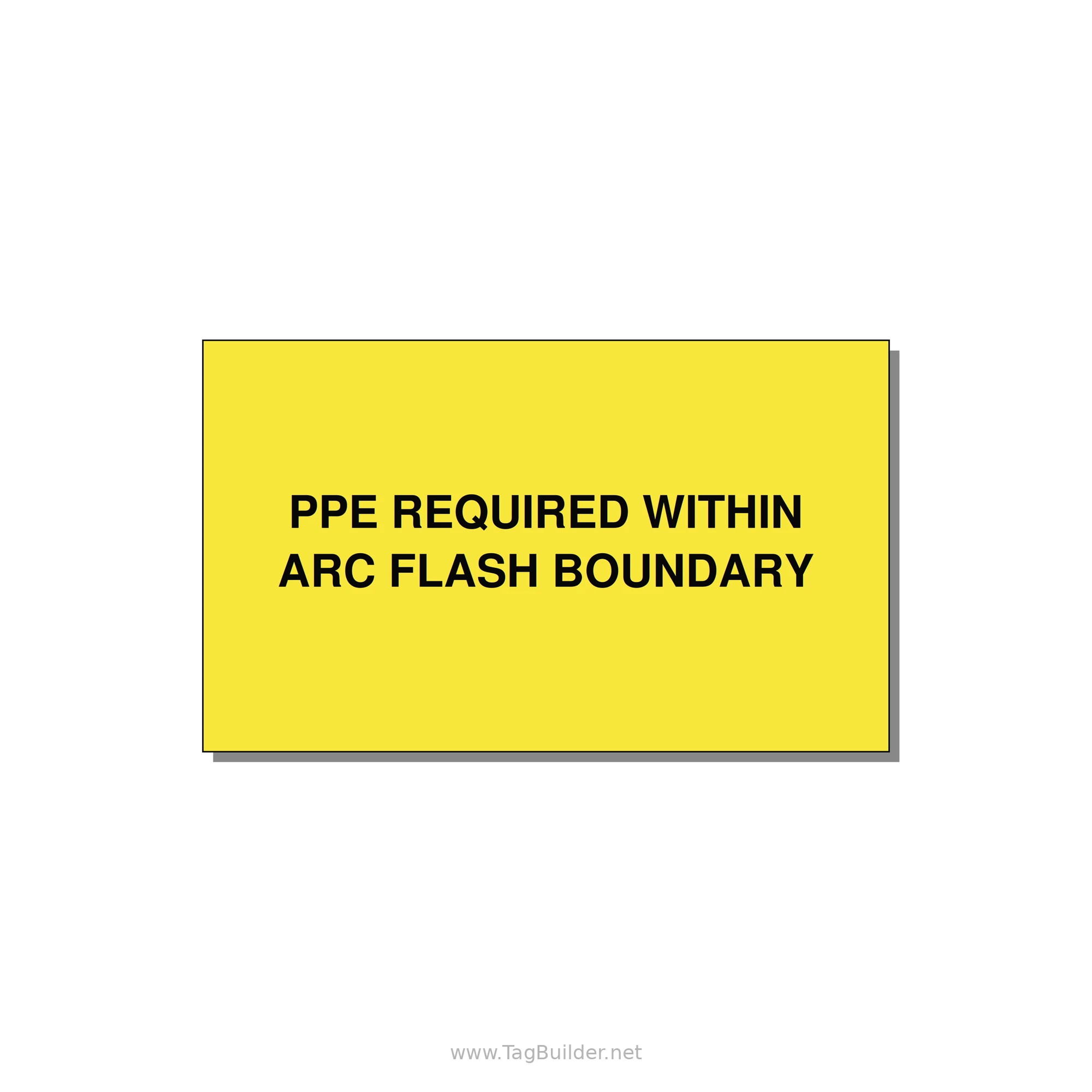 5.0x3.0" Arc Flash Safety Label - PPE REQUI — 5x3" Black on Yellow, Adhesive
