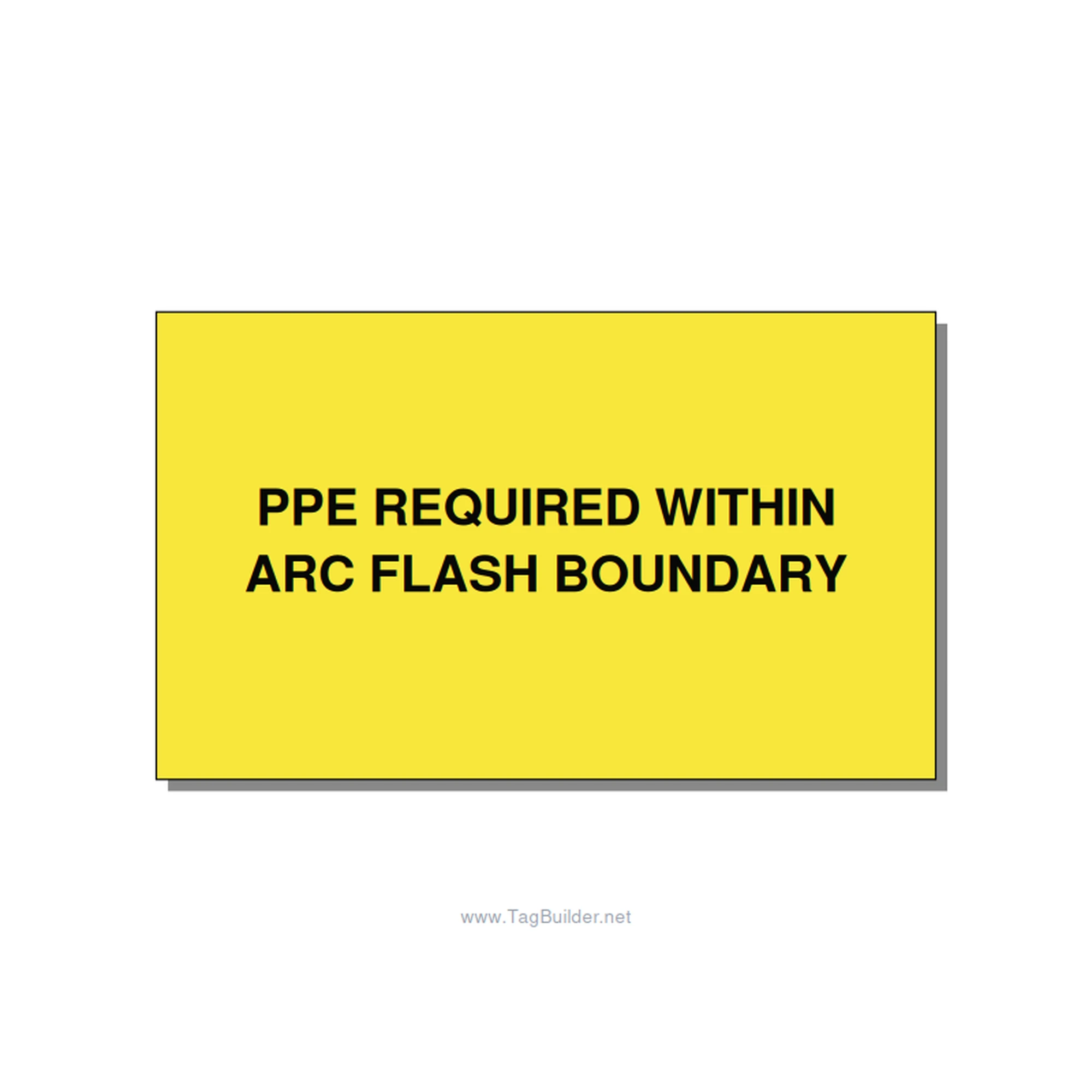 5.0x3.0" Arc Flash Safety Label - PPE REQUIRED WITHIN ARC F, Black/Yellow, Adhes