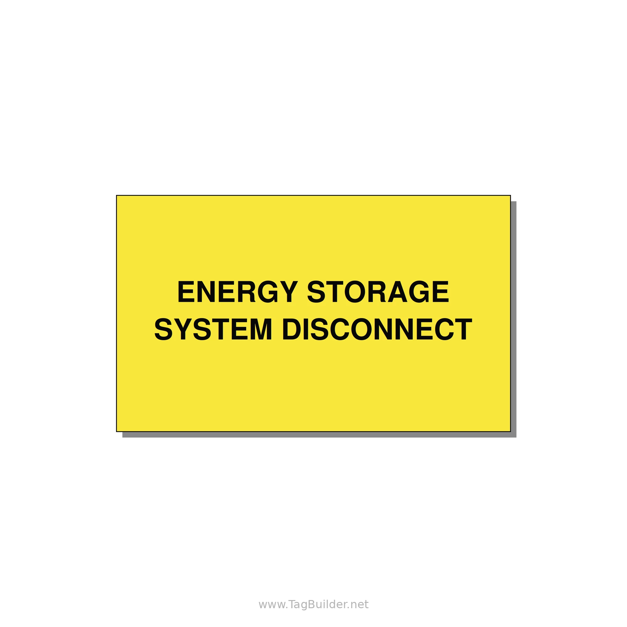 5.0x3.0" Disconnect Switch Label - ENERGY STORAGE SYSTEM DIS — 5x3" Black on Yellow, Adhesive