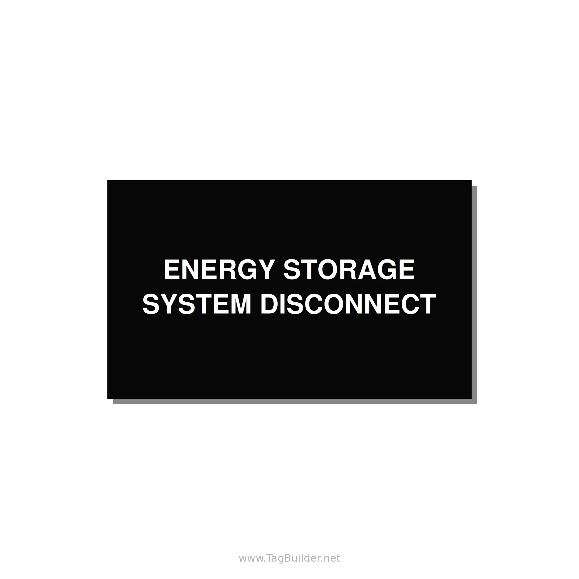 5.0x3.0" Disconnect Switch Label - ENERGY STORAGE SYSTEM DIS — 5x3" White on Black, Adhesive