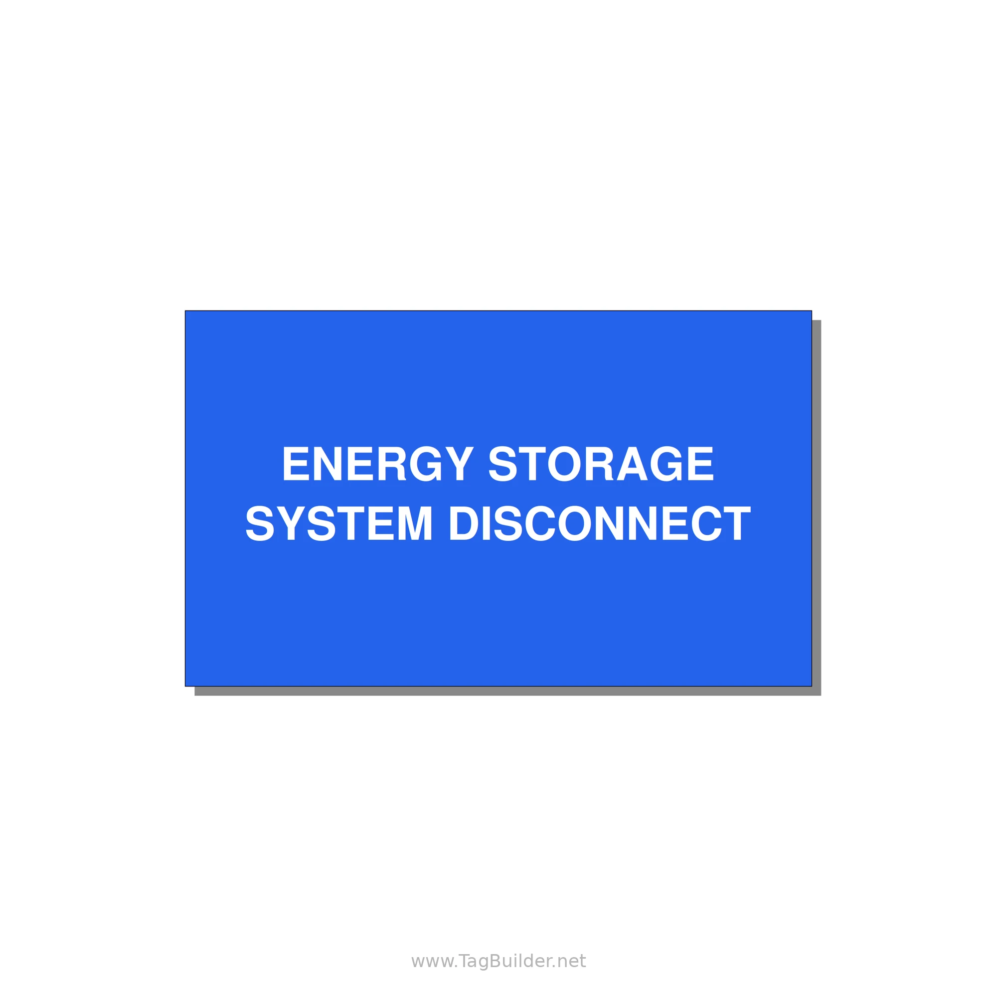 5.0x3.0" Disconnect Switch Label - ENERGY STORAGE SYSTEM DIS — 5x3" White on Blue, Adhesive