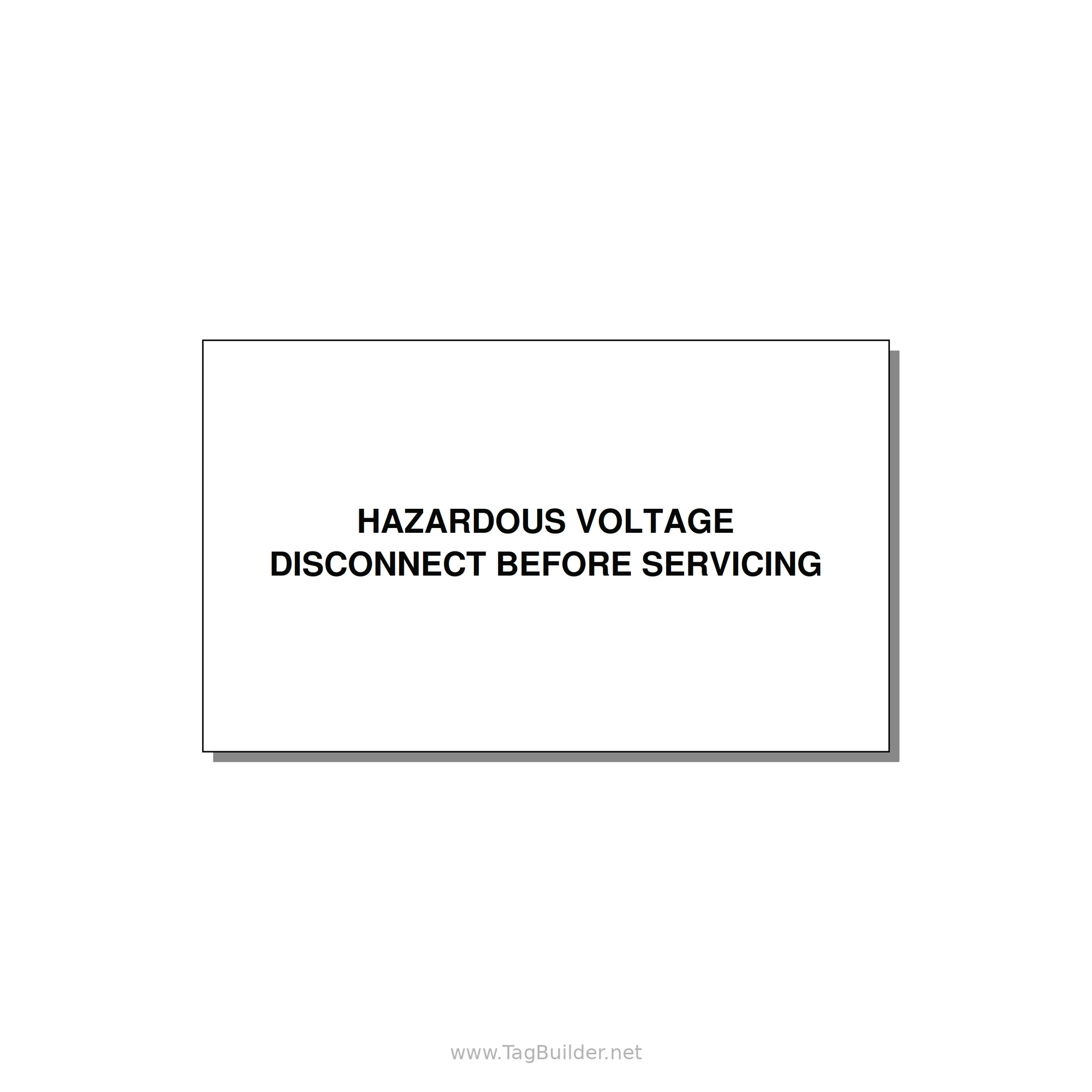 5.0x3.0" Disconnect Switch Label - HAZARDOUS VOLTAGE DISCONN — 5x3" Black on White, Adhesive