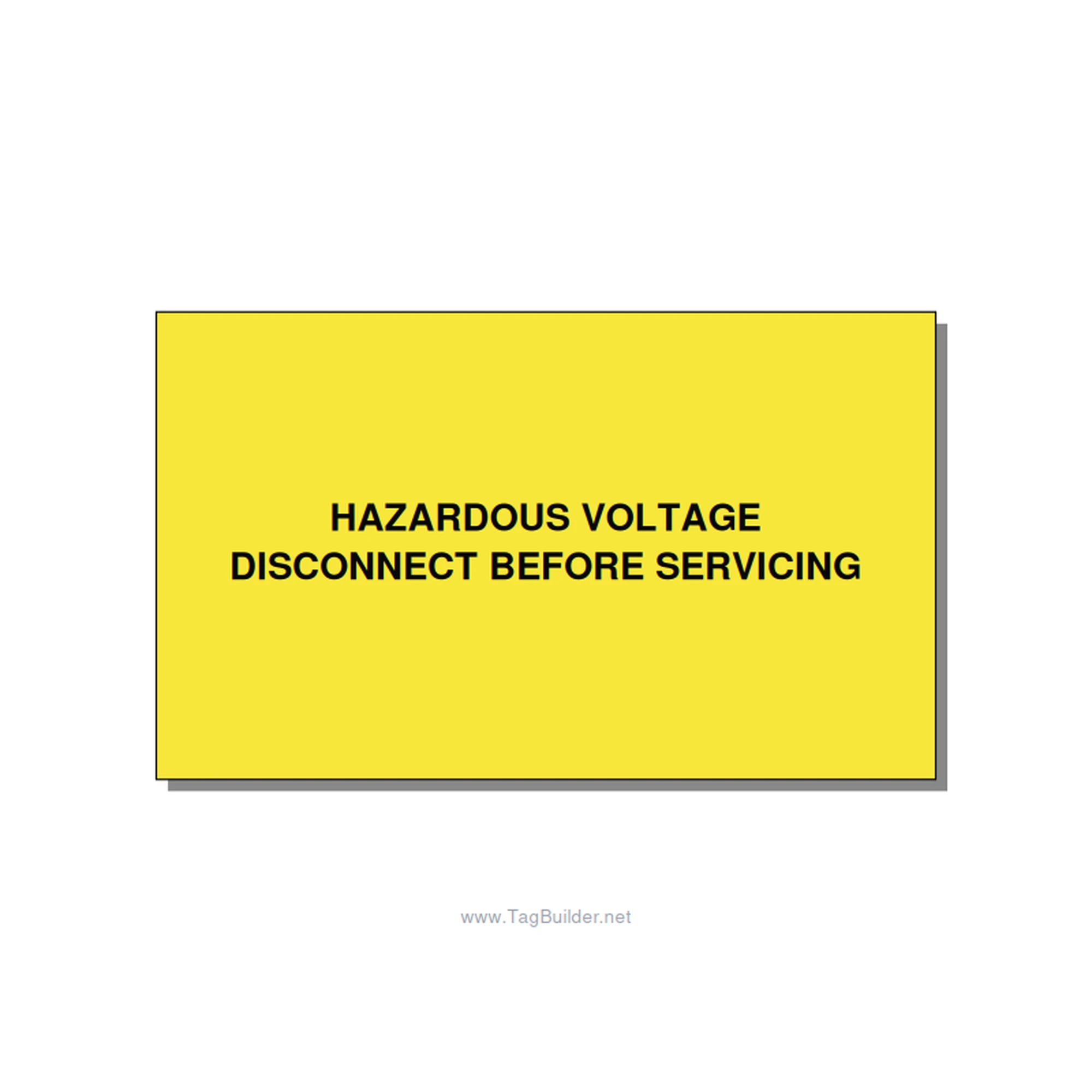 5.0x3.0" Disconnect Switch Label - HAZARDOUS VOLTAGE DISCONN, Black/Yellow, Adhe