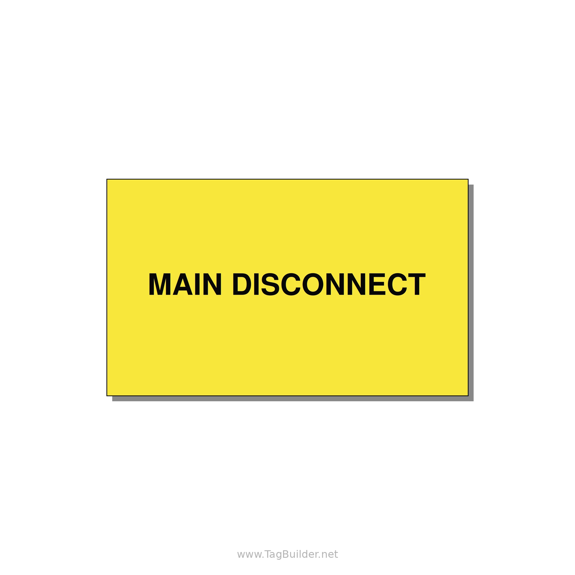 5.0x3.0" Disconnect Switch Label - MAIN DISCONNECT — 5x3" Black on Yellow, Adhesive
