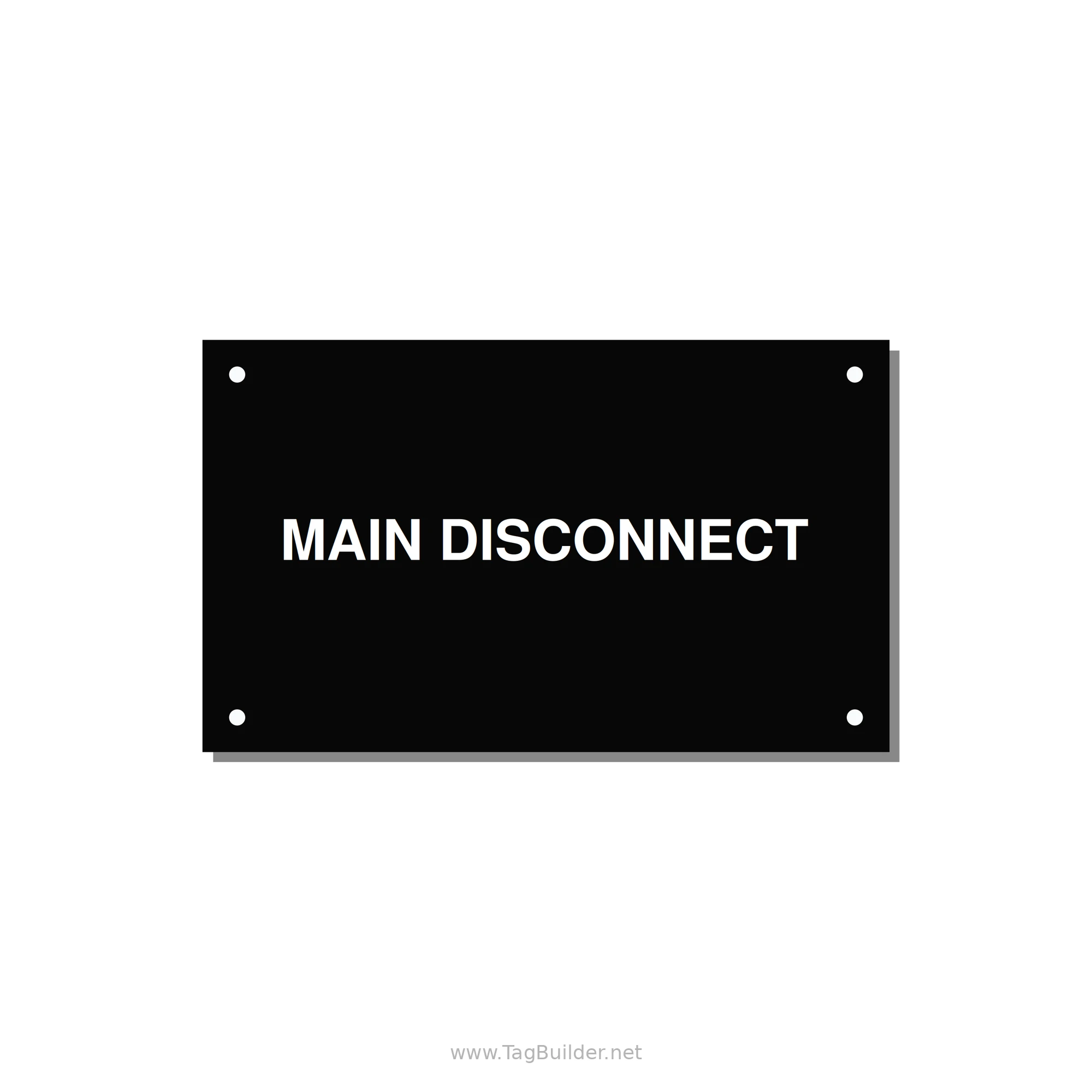 5.0x3.0" Disconnect Switch Label - MAIN DISCONNECT — 5x3" White on Black, Holes