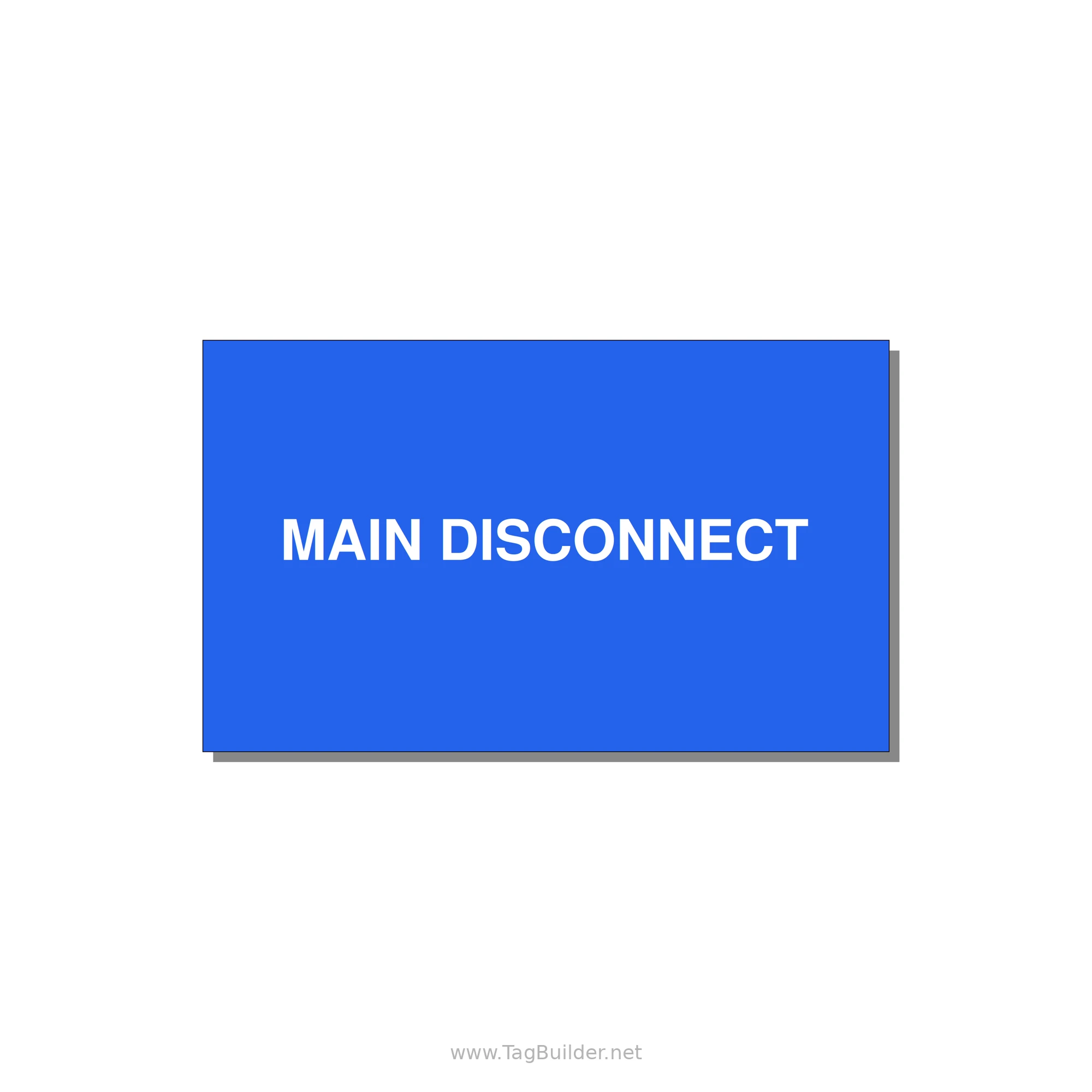 5.0x3.0" Disconnect Switch Label - MAIN DISCONNECT — 5x3" White on Blue, Adhesive