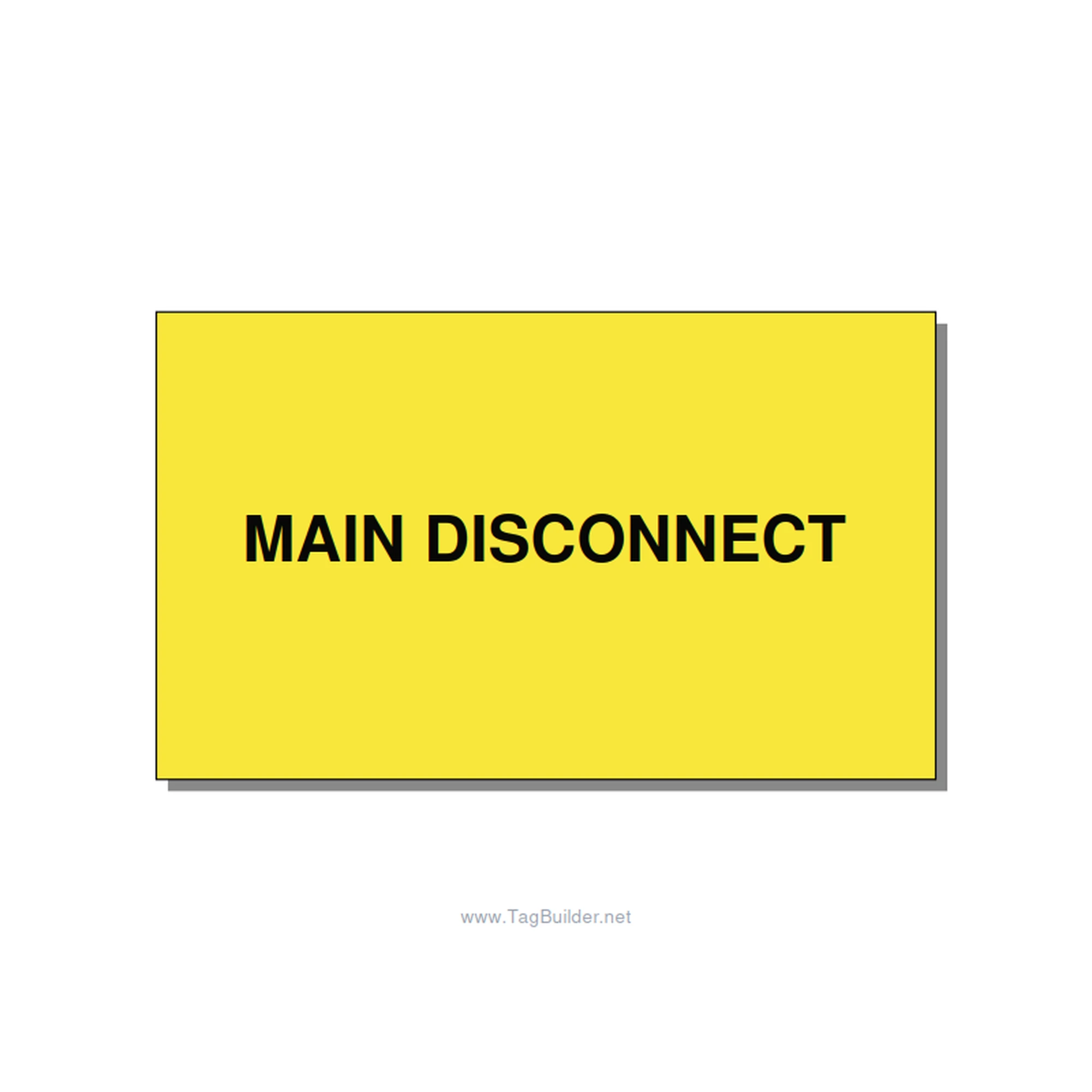 5.0x3.0" Disconnect Switch Label - MAIN DISCONNECT, Black/Yellow, Adhesive
