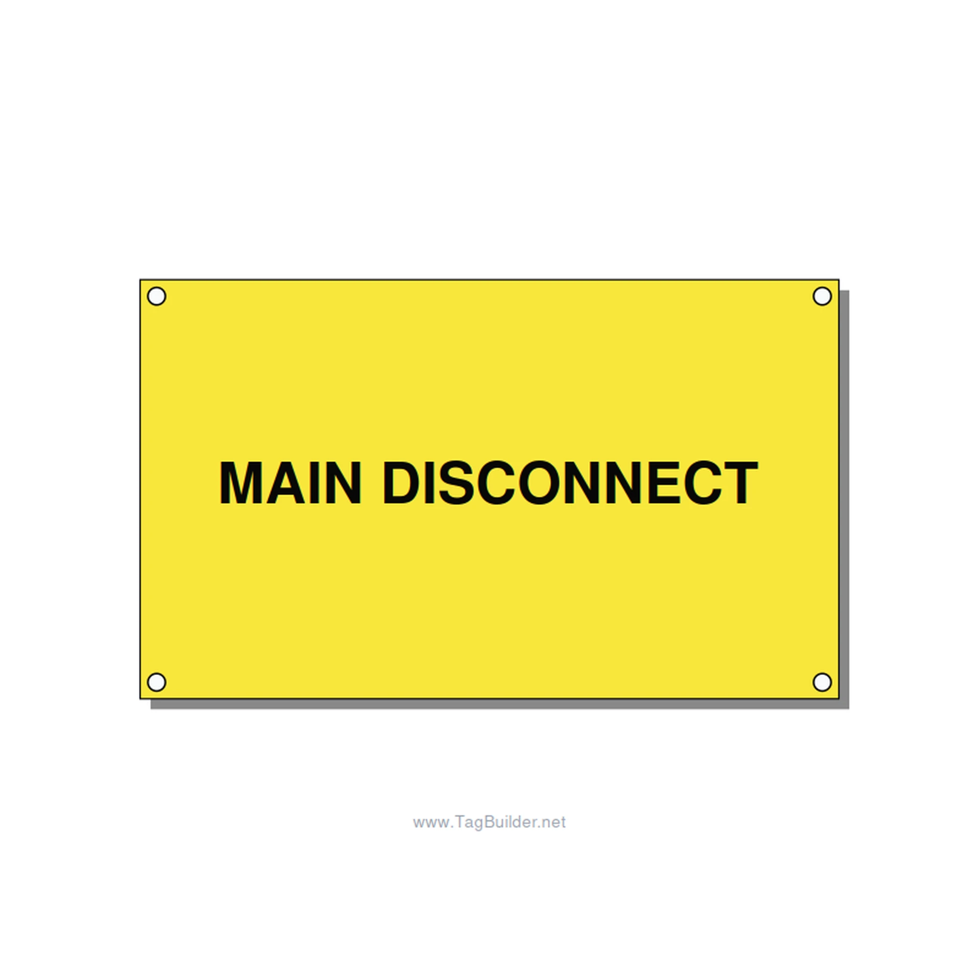 5.0x3.0" Disconnect Switch Label - MAIN DISCONNECT, Black/Yellow, Holes