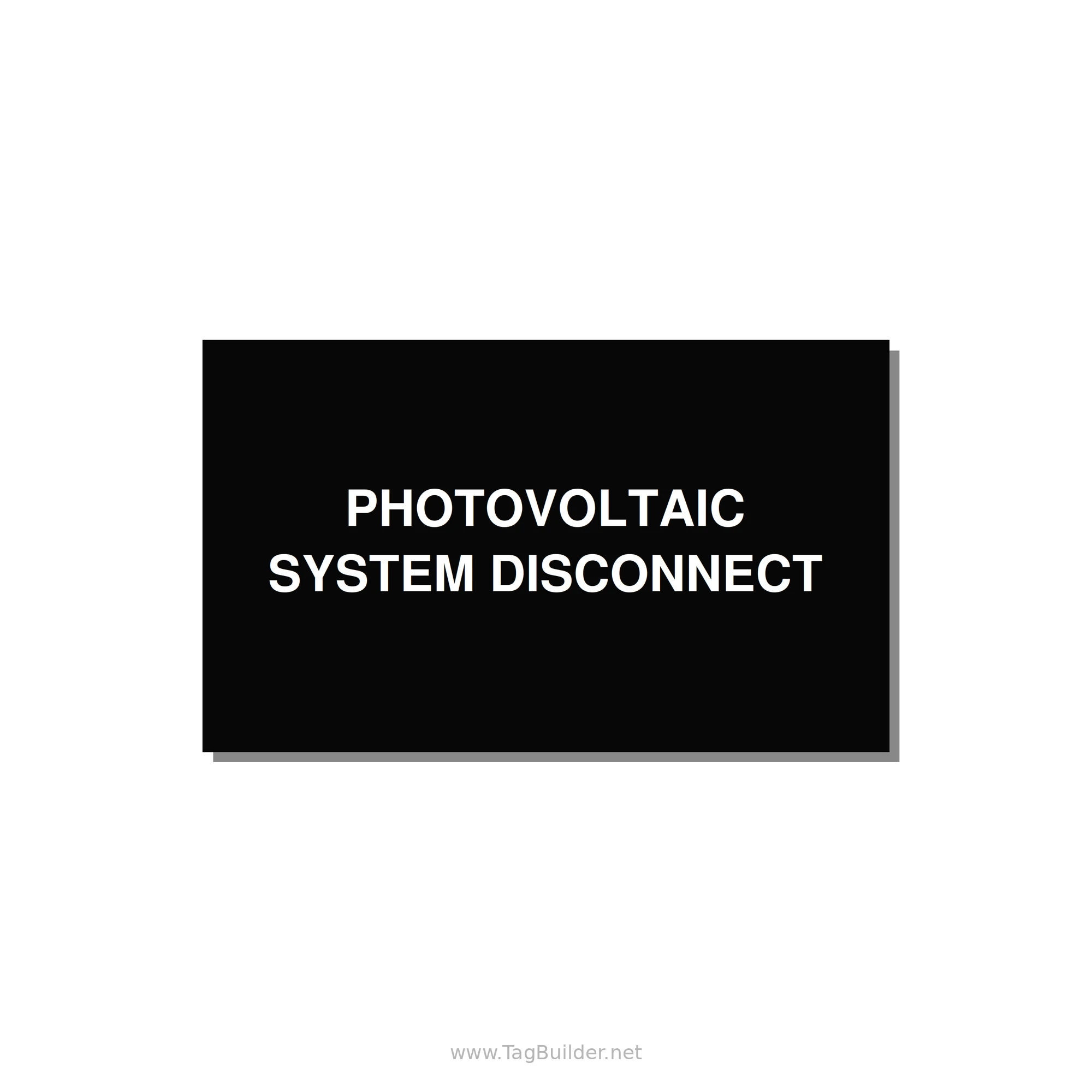 5.0x3.0" Disconnect Switch Label - PHOTOVOLTAIC SYSTEM DISCO — 5x3" White on Black, Adhesive