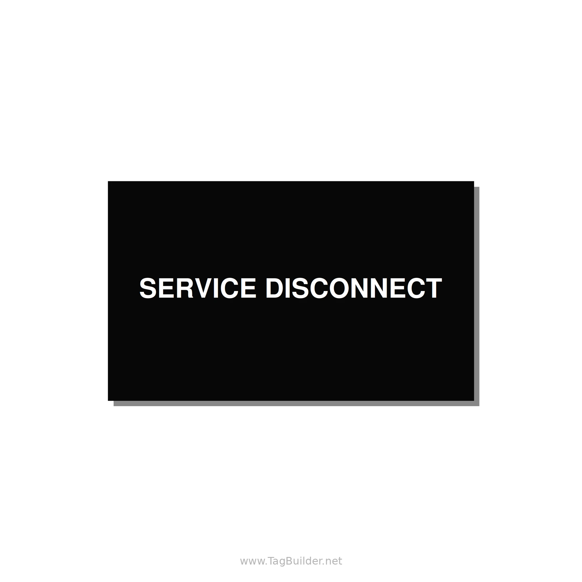5.0x3.0" Disconnect Switch Label - SERVICE DISCONNECT — 5x3" White on Black, Adhesive
