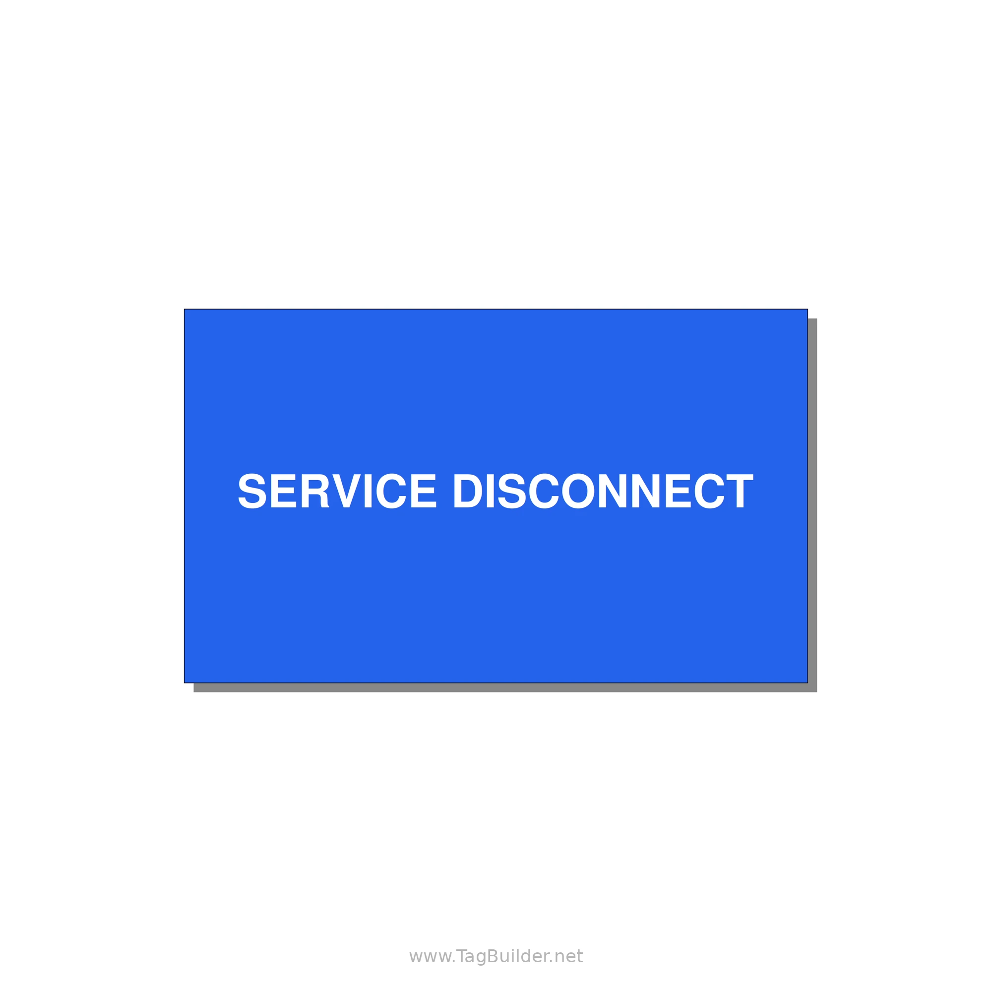 5.0x3.0" Disconnect Switch Label - SERVICE DISCONNECT — 5x3" White on Blue, Adhesive