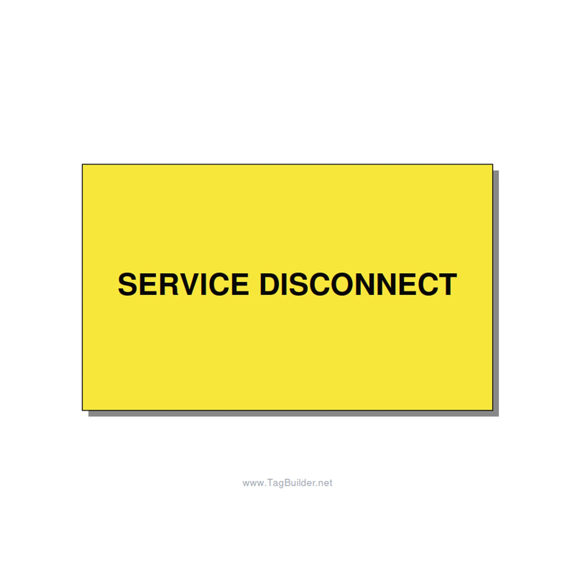 5.0x3.0" Disconnect Switch Label - SERVICE DISCONNECT, Black/Yellow, Adhesive