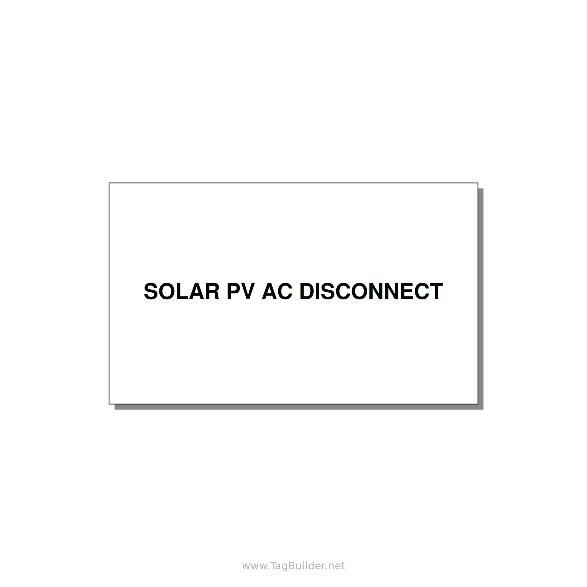 5.0x3.0" Disconnect Switch Label - SOLAR PV AC DISCONNECT — 5x3" Black on White, Adhesive