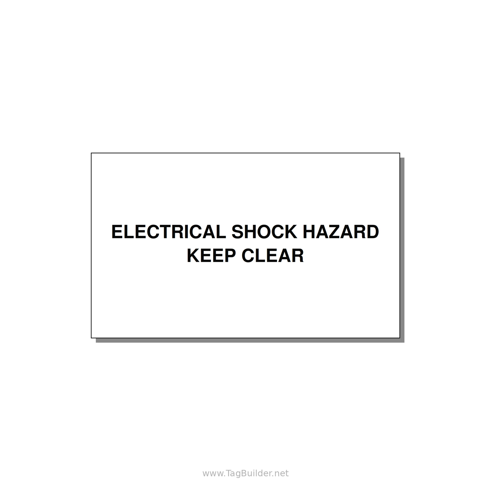5.0x3.0" Electrical Safety Label - ELECTRICAL SHOCK HAZARD K — 5x3" Black on White, Adhesive