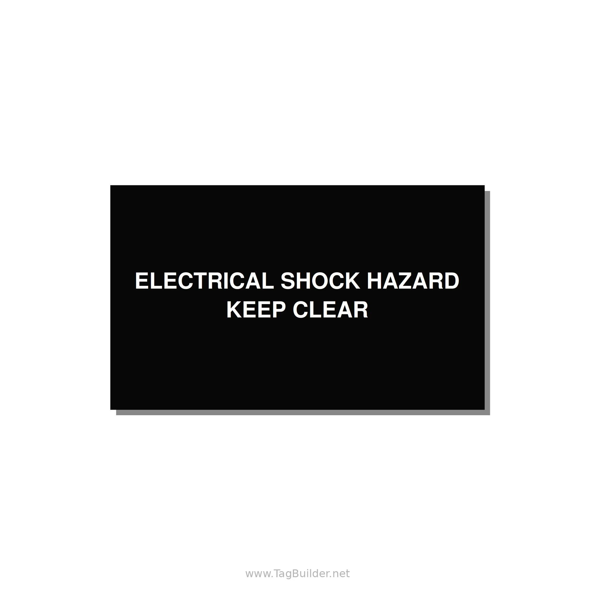 5.0x3.0" Electrical Safety Label - ELECTRICAL SHOCK HAZARD K — 5x3" White on Black, Adhesive