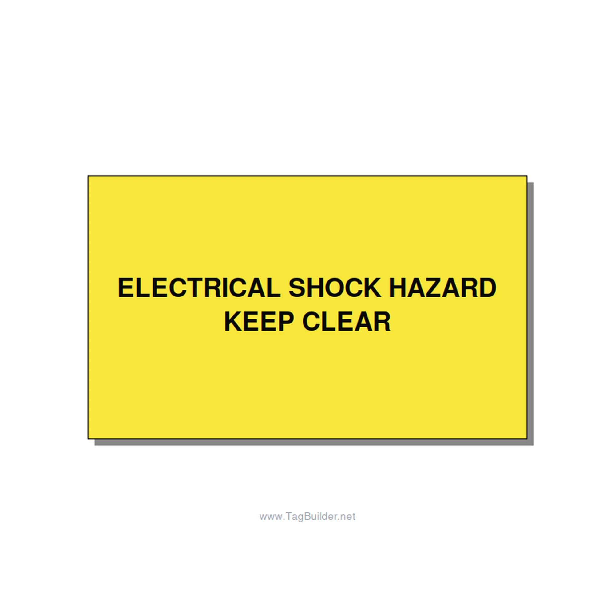 5.0x3.0" Electrical Safety Label - ELECTRICAL SHOCK HAZARD K, Black/Yellow, Adhe