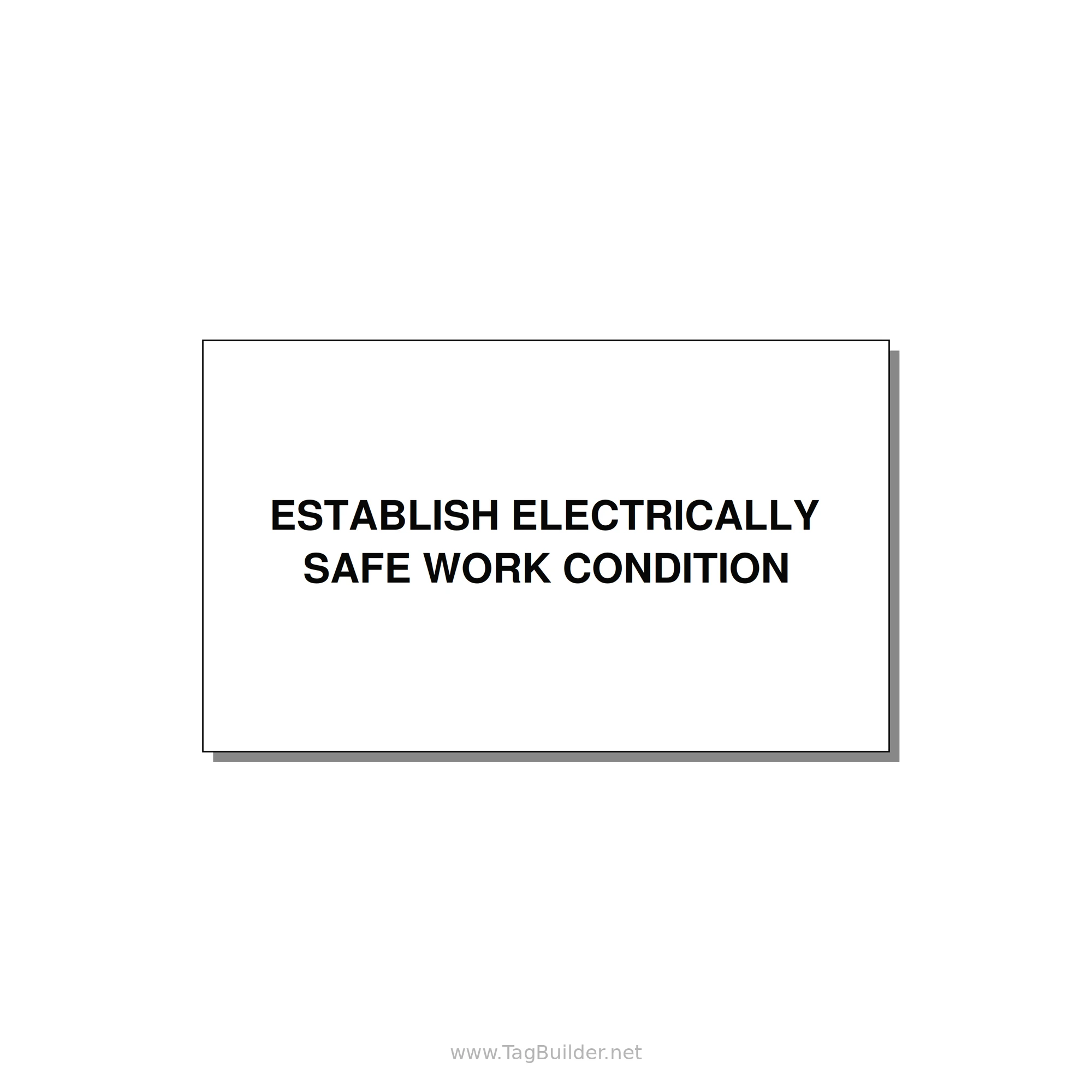 5.0x3.0" Electrical Safety Label - ESTABLISH ELECTRICALLY SA — 5x3" Black on White, Adhesive