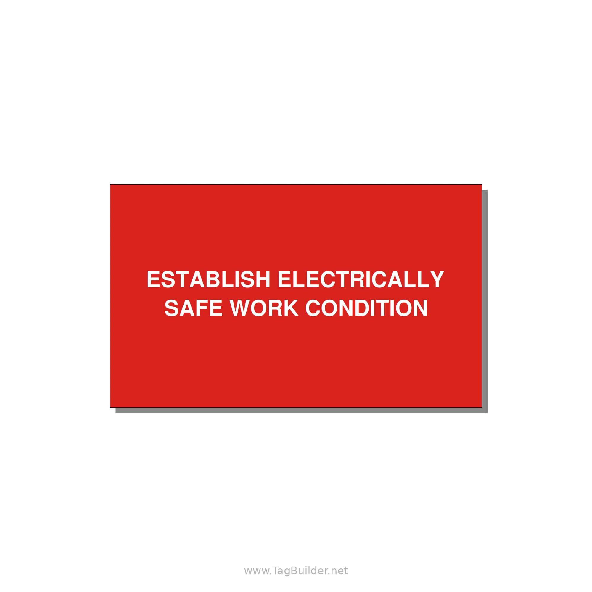 5.0x3.0" Electrical Safety Label - ESTABLISH ELECTRICALLY SA — 5x3" White on Red, Adhesive