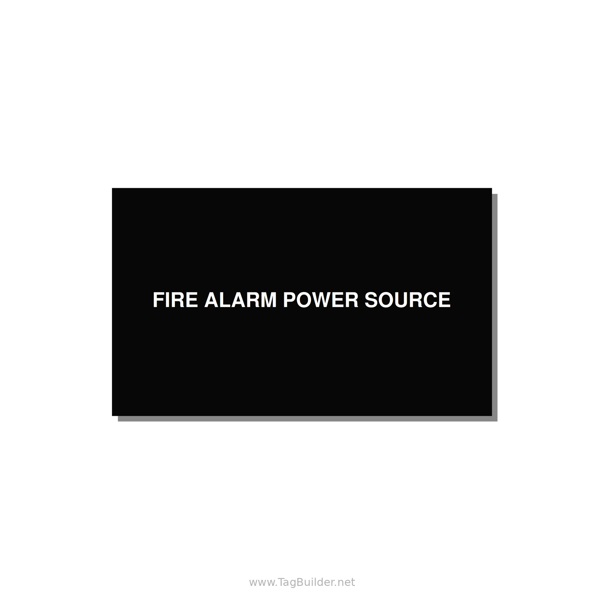 5.0x3.0" Fire Safety Label - FIRE ALARM POWER SOURCE — 5x3" White on Black, Adhesive