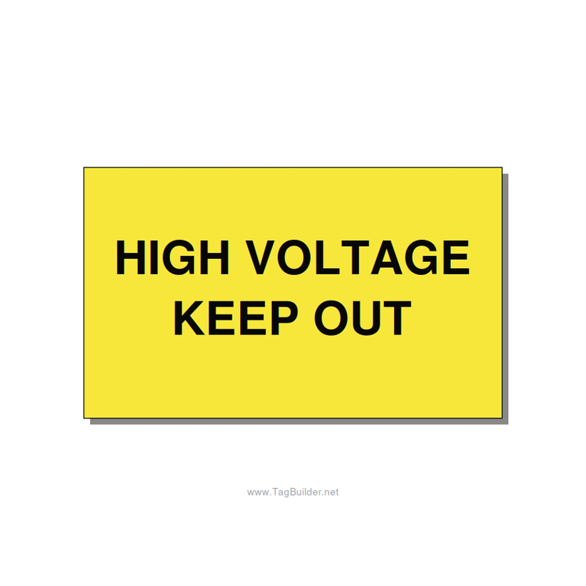 5.0x3.0" High Voltage Warning Sign - HIGH VOLTAGE KEEP OUT, Black/Yellow, Adhesi