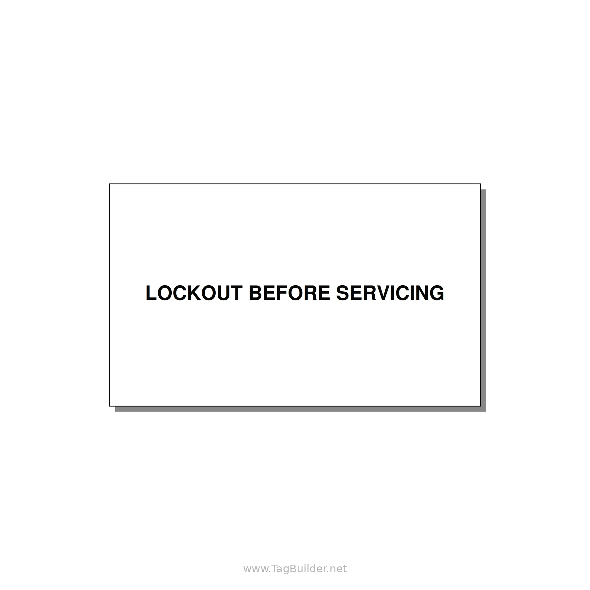 5.0x3.0" Lockout Tagout Label - LOCKOUT BEFORE SERVICING — 5x3" Black on White, Adhesive